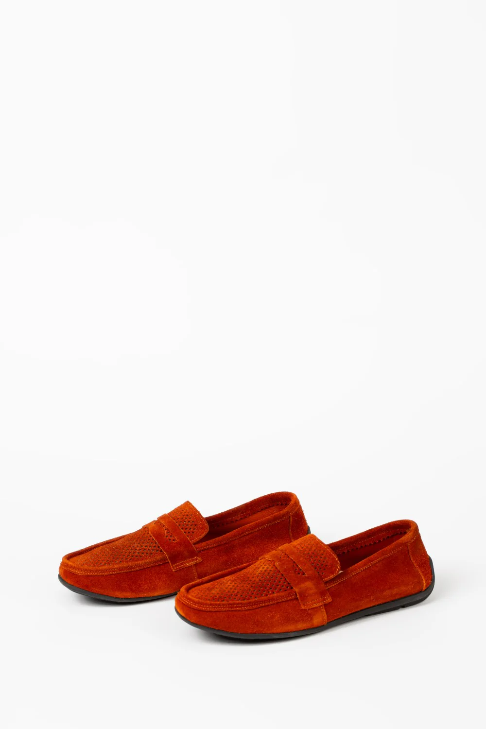 Men’s Tomato Store Perforated Suede Loafers Flexible Low-Profile Shoes - Image 5