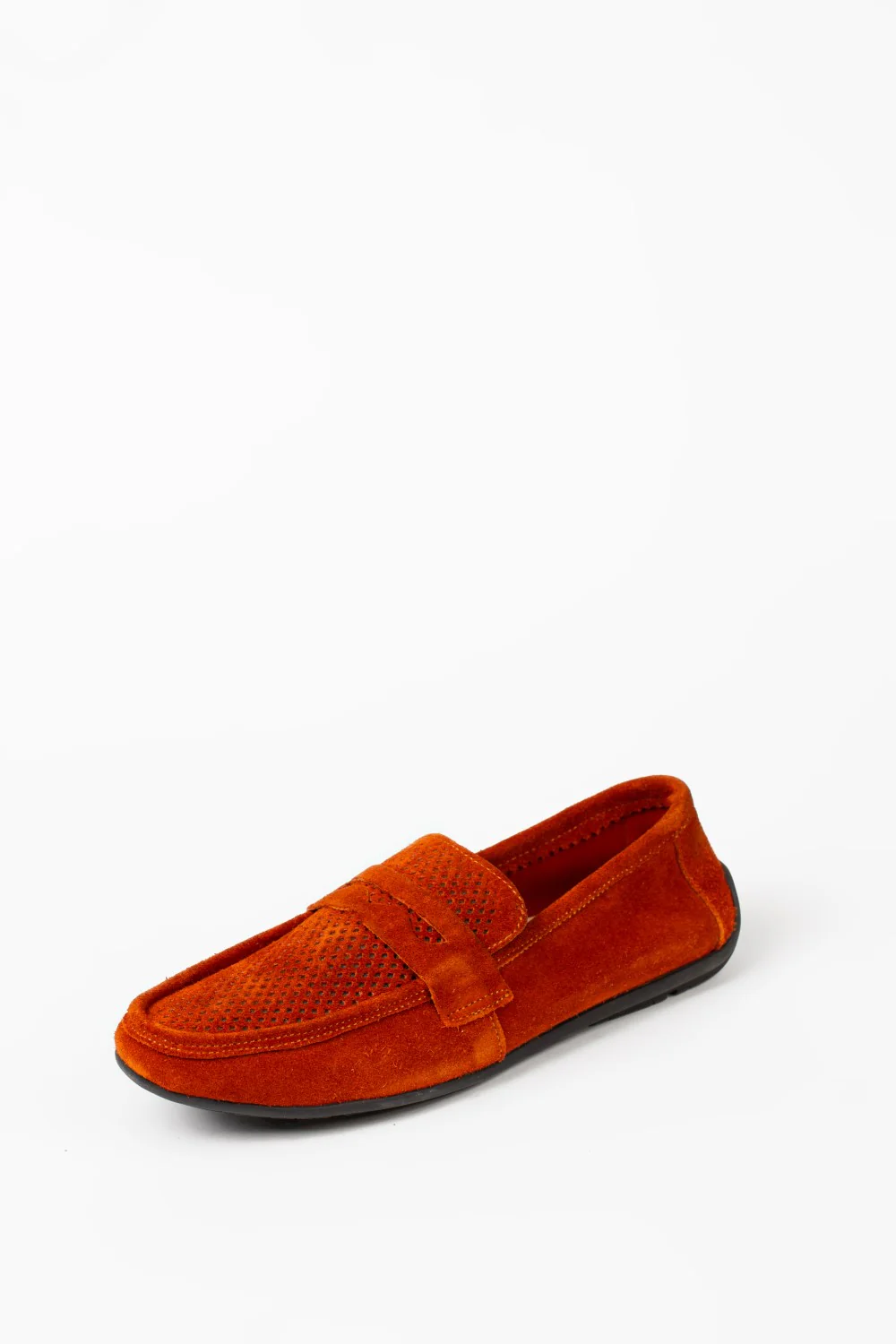 Men’s Tomato Store Perforated Suede Loafers Flexible Low-Profile Shoes - Image 8