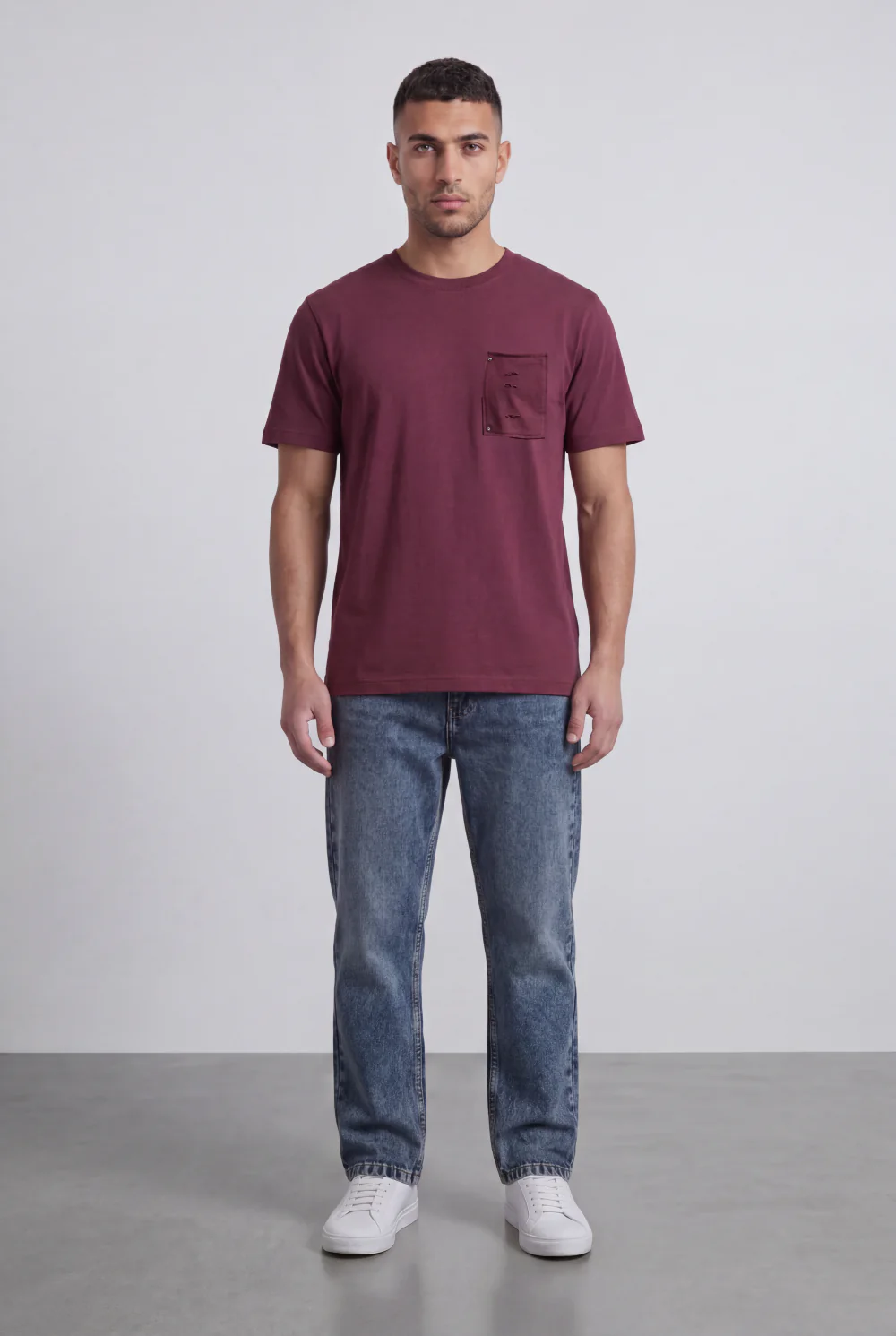 Men’s Tomato Store Pocket T-Shirt Distressed Chest Pocket Detail Clean Minimal Design Regular Fit - Image 11