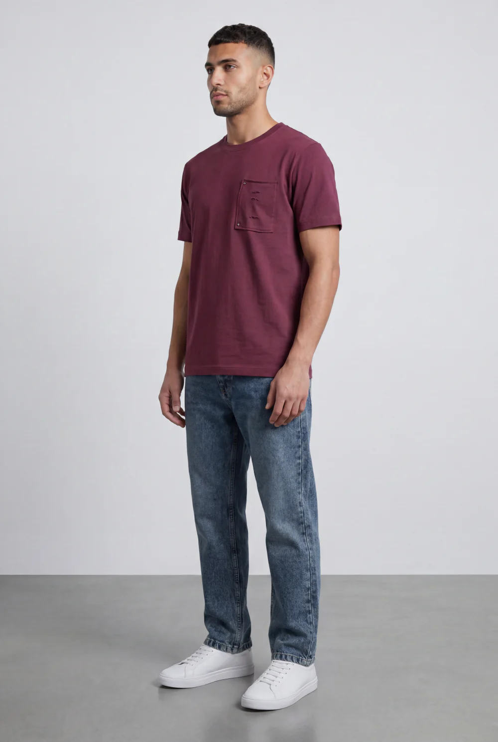 Men’s Tomato Store Pocket T-Shirt Distressed Chest Pocket Detail Clean Minimal Design Regular Fit - Image 12