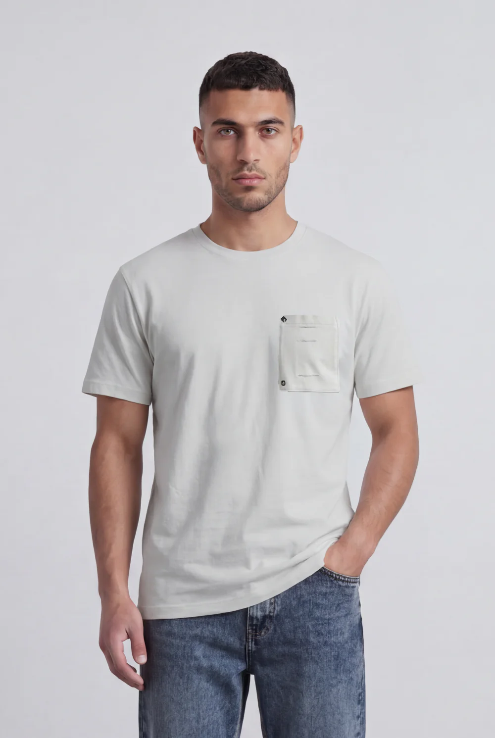 Men’s Tomato Store Pocket T-Shirt Distressed Chest Pocket Detail Clean Minimal Design Regular Fit - Image 5