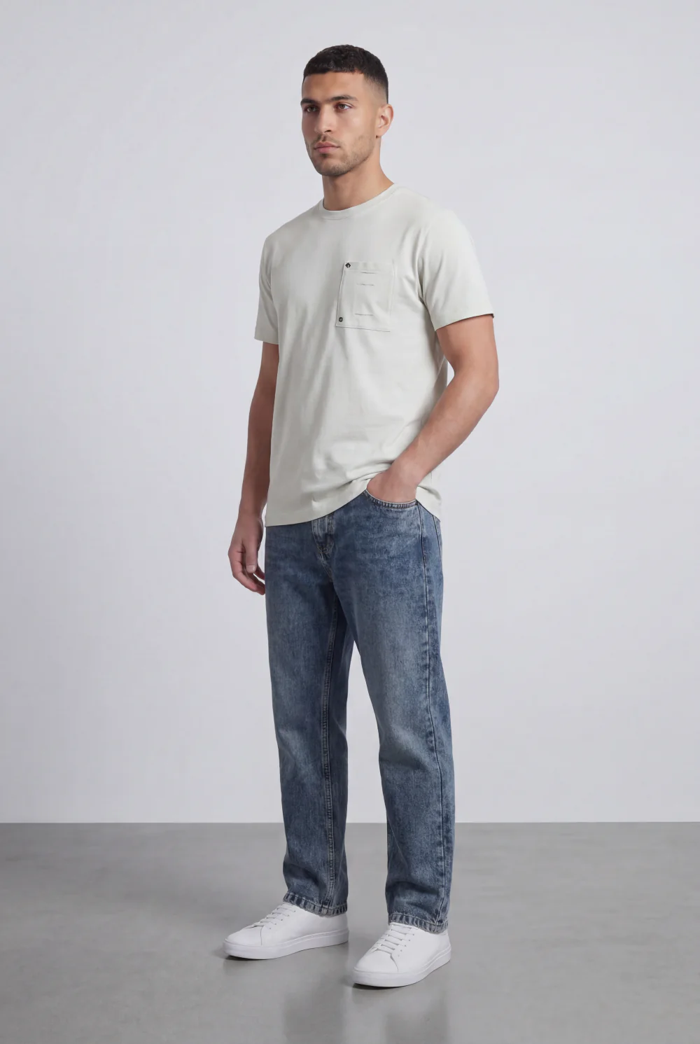 Men’s Tomato Store Pocket T-Shirt Distressed Chest Pocket Detail Clean Minimal Design Regular Fit - Image 7