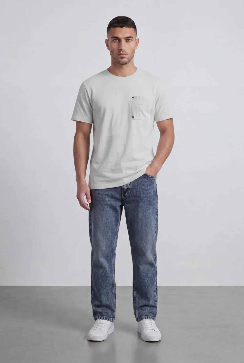 Men’s Tomato Store Pocket T-Shirt Distressed Chest Pocket Detail Clean Minimal Design Regular Fit - Image 8