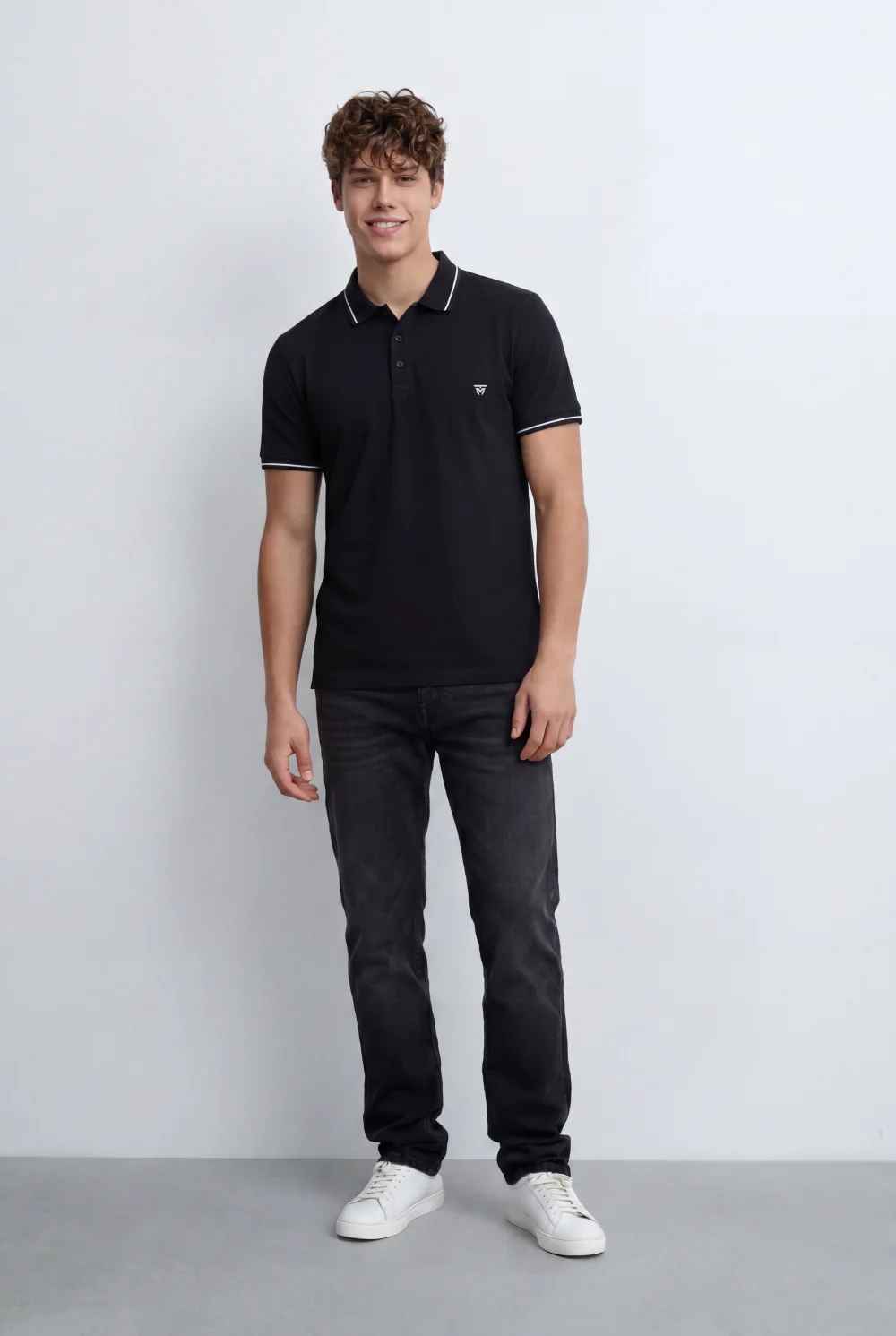 Men’s Tomato Store Polo T-Shirt Contrast Tipping Details Embroidered Chest Logo Slim Fit - Image 3