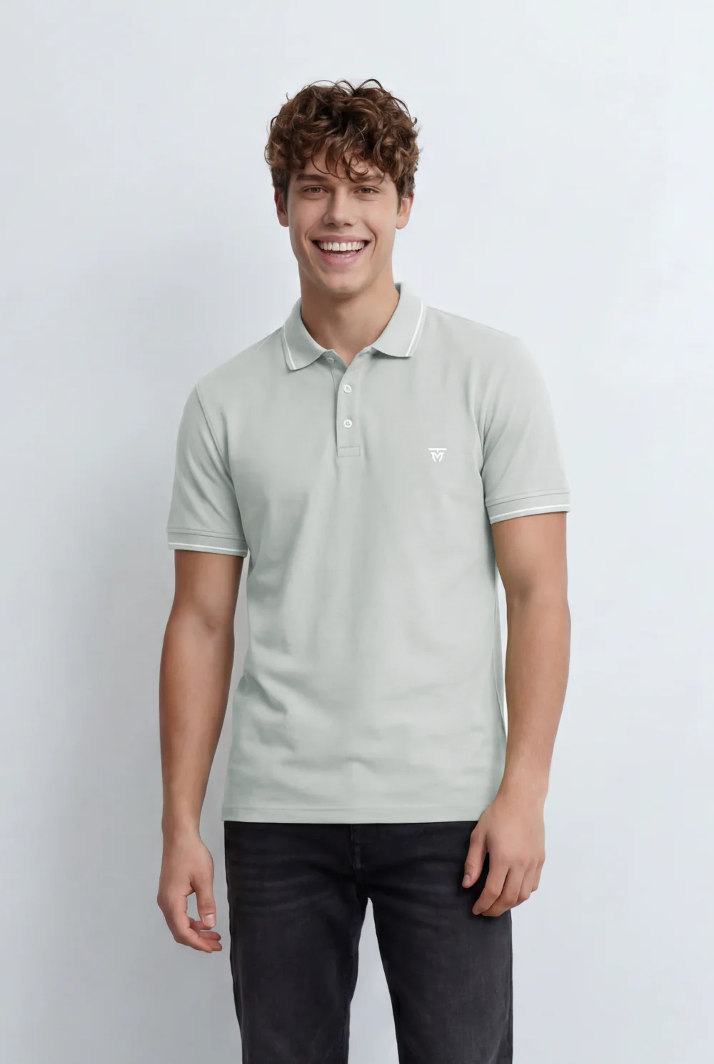 Men’s Tomato Store Polo T-Shirt Contrast Tipping Details Embroidered Chest Logo Slim Fit - Image 9