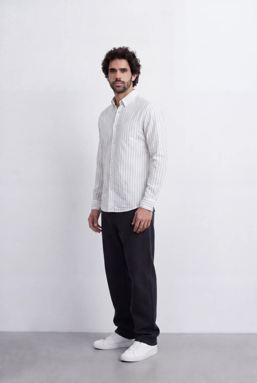Men’s Tomato Store Refined Pinstripe Essential Crisp Linear Design Elevated Button Front - Image 12