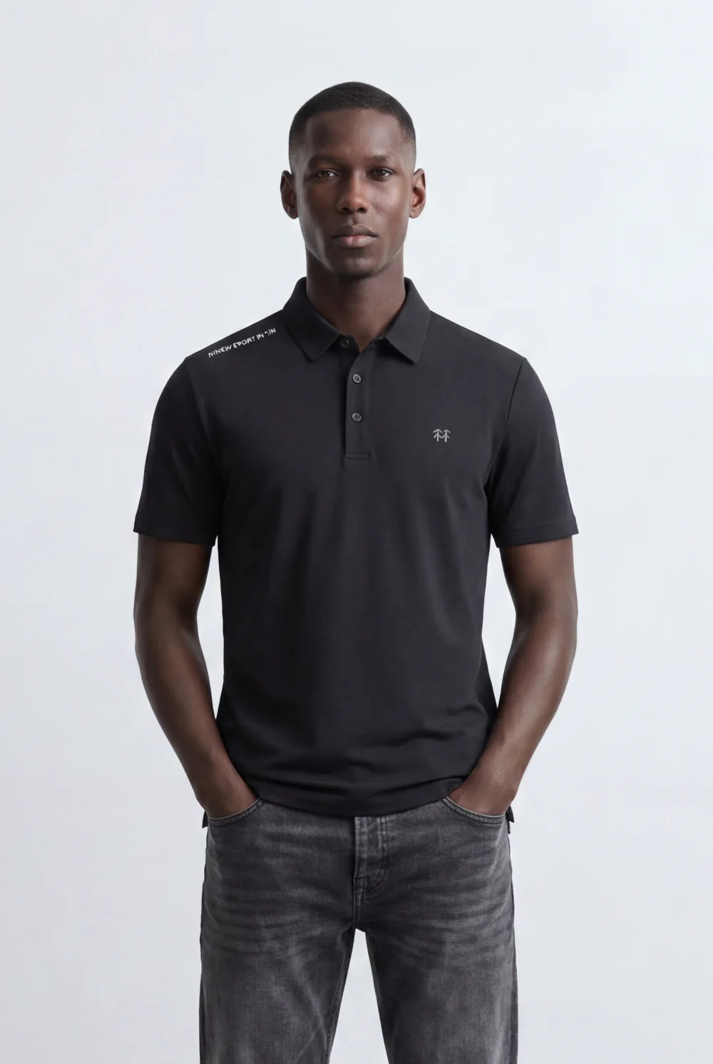 Men’s Tomato Store Refined Polo Shirt Embroidered Chest Detail Classic Collar Structure Button Placket T-Shirt