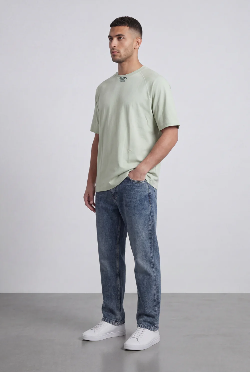 Men’s Tomato Store Regular Fit T-Shirt Rib Crew Neck Mini Neck Graphic Short Sleeves Stitch Lines - Image 12