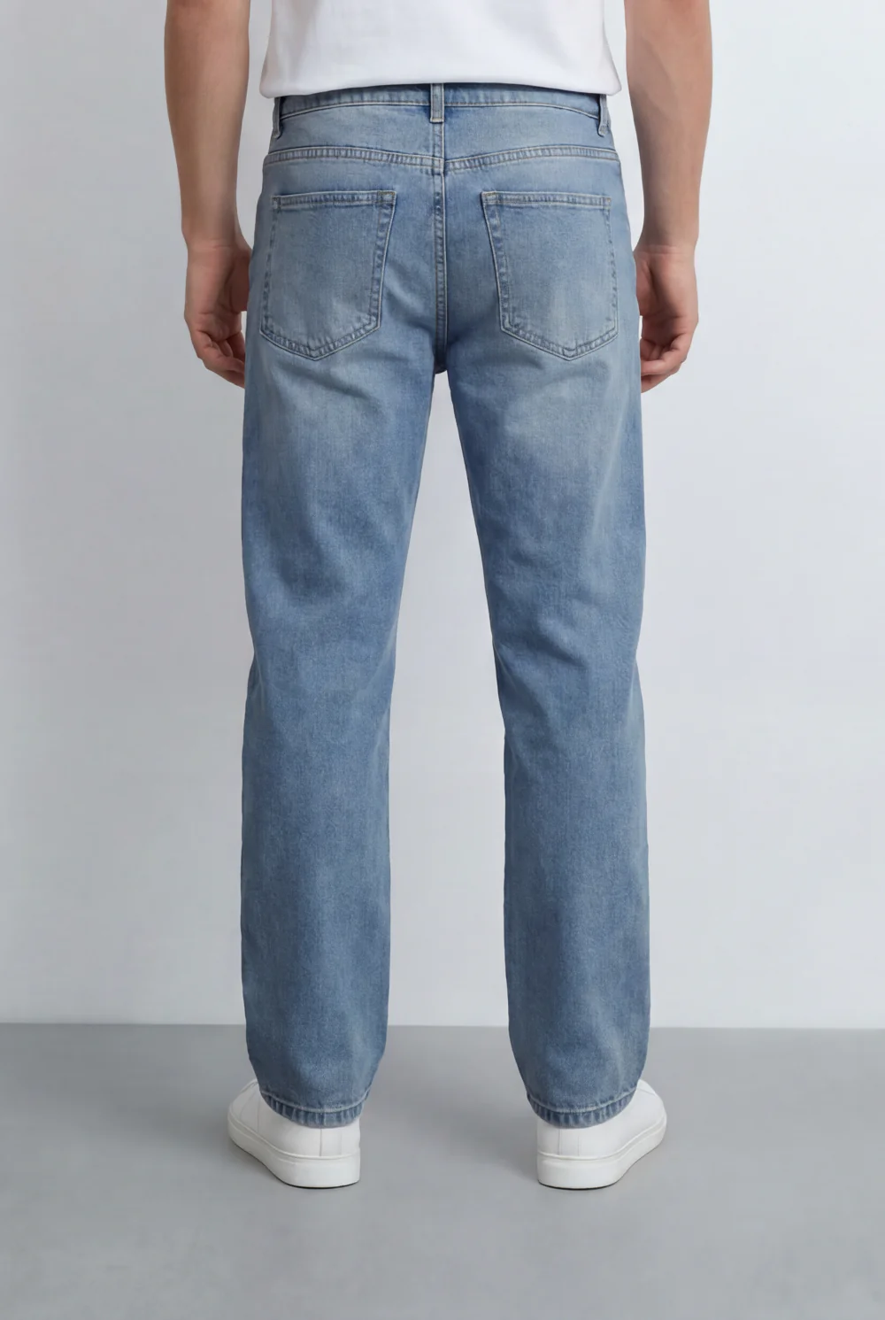 Men’s Tomato Store Light Wash Relaxed Denim Loose Straight Leg Construction Classic Five Pocket - Image 6