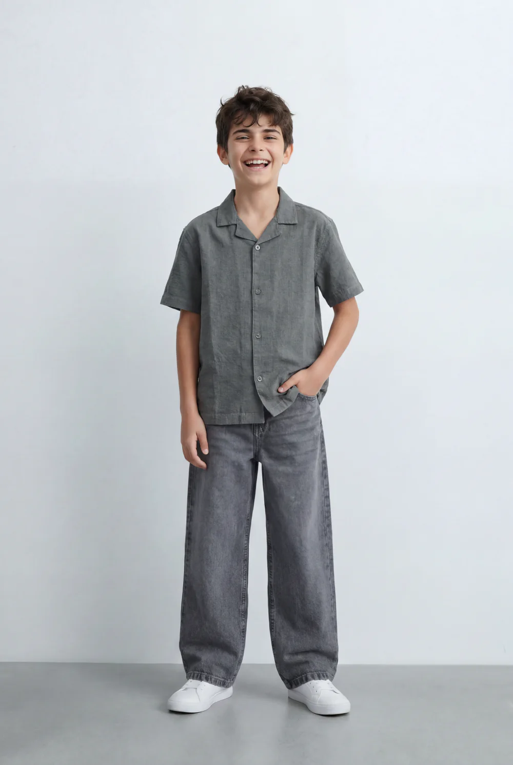Boy’s Tomato Store Resort Shirt Regular Fit Soft Washed Texture Open Collar Design - Image 3