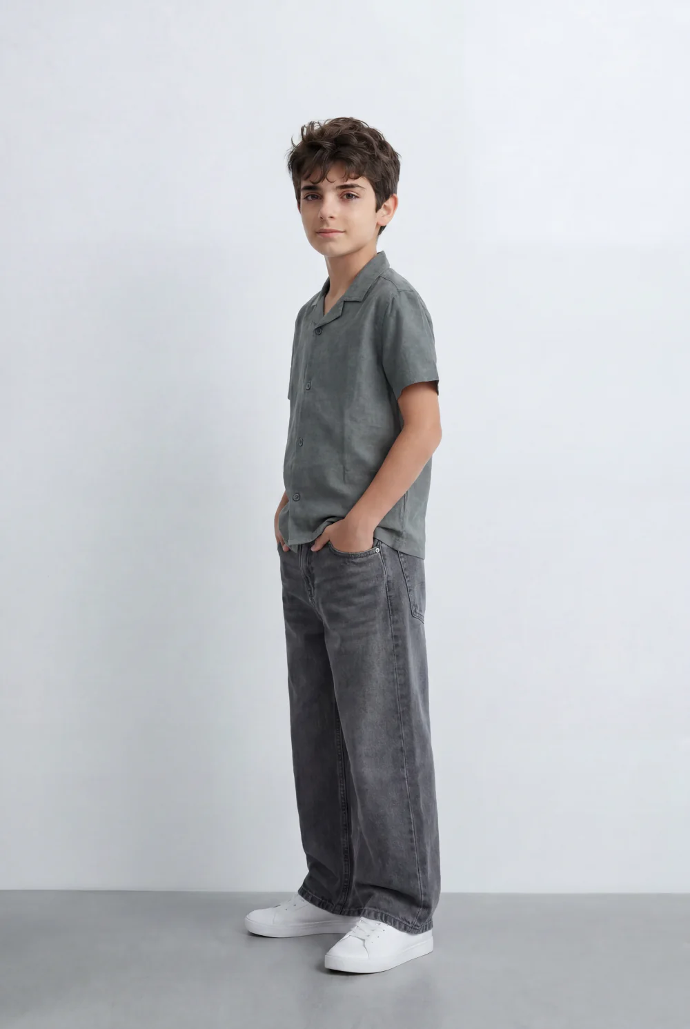 Boy’s Tomato Store Resort Shirt Regular Fit Soft Washed Texture Open Collar Design - Image 4