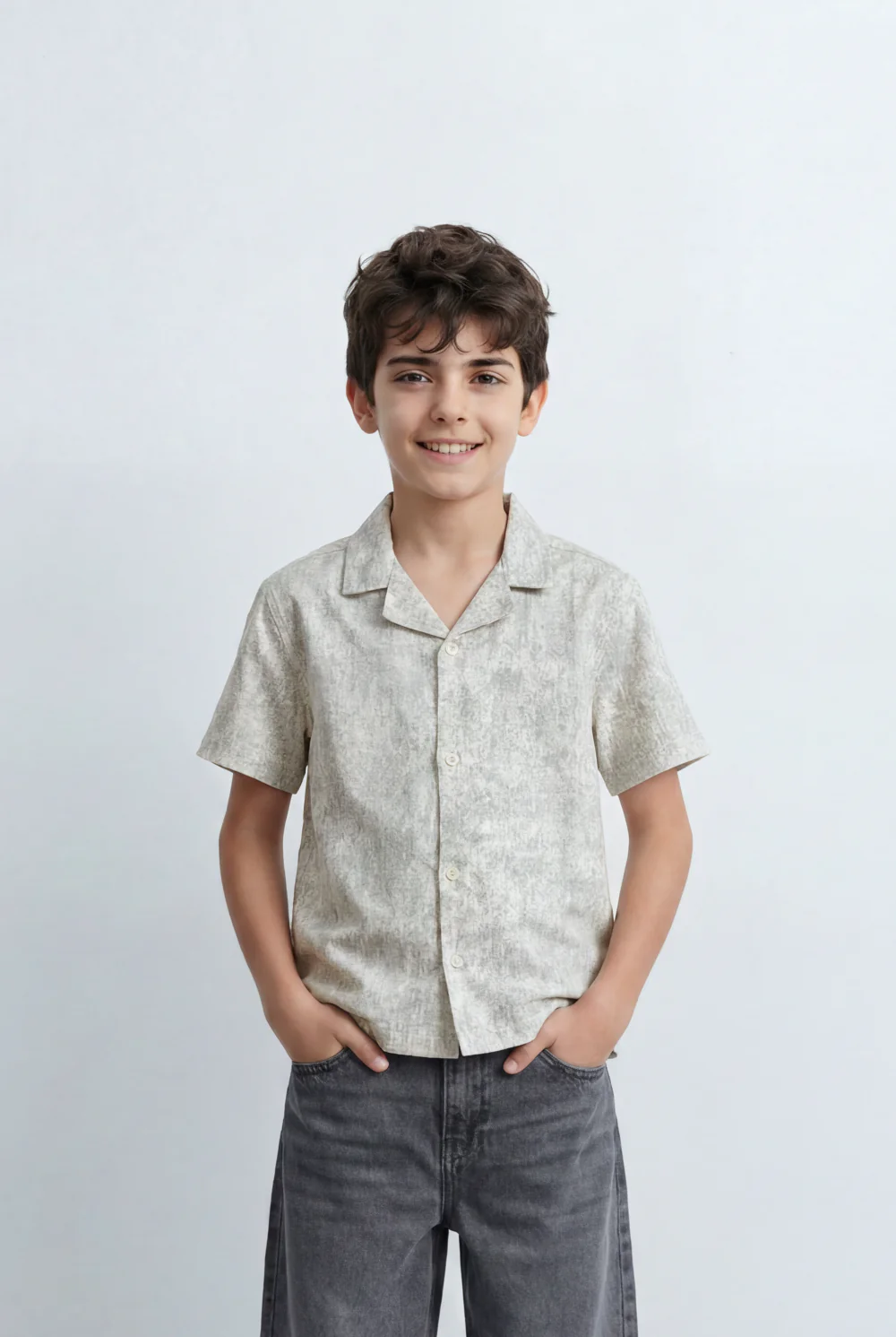 Boy’s Tomato Store Resort Shirt Regular Fit Soft Washed Texture Open Collar Design - Image 5