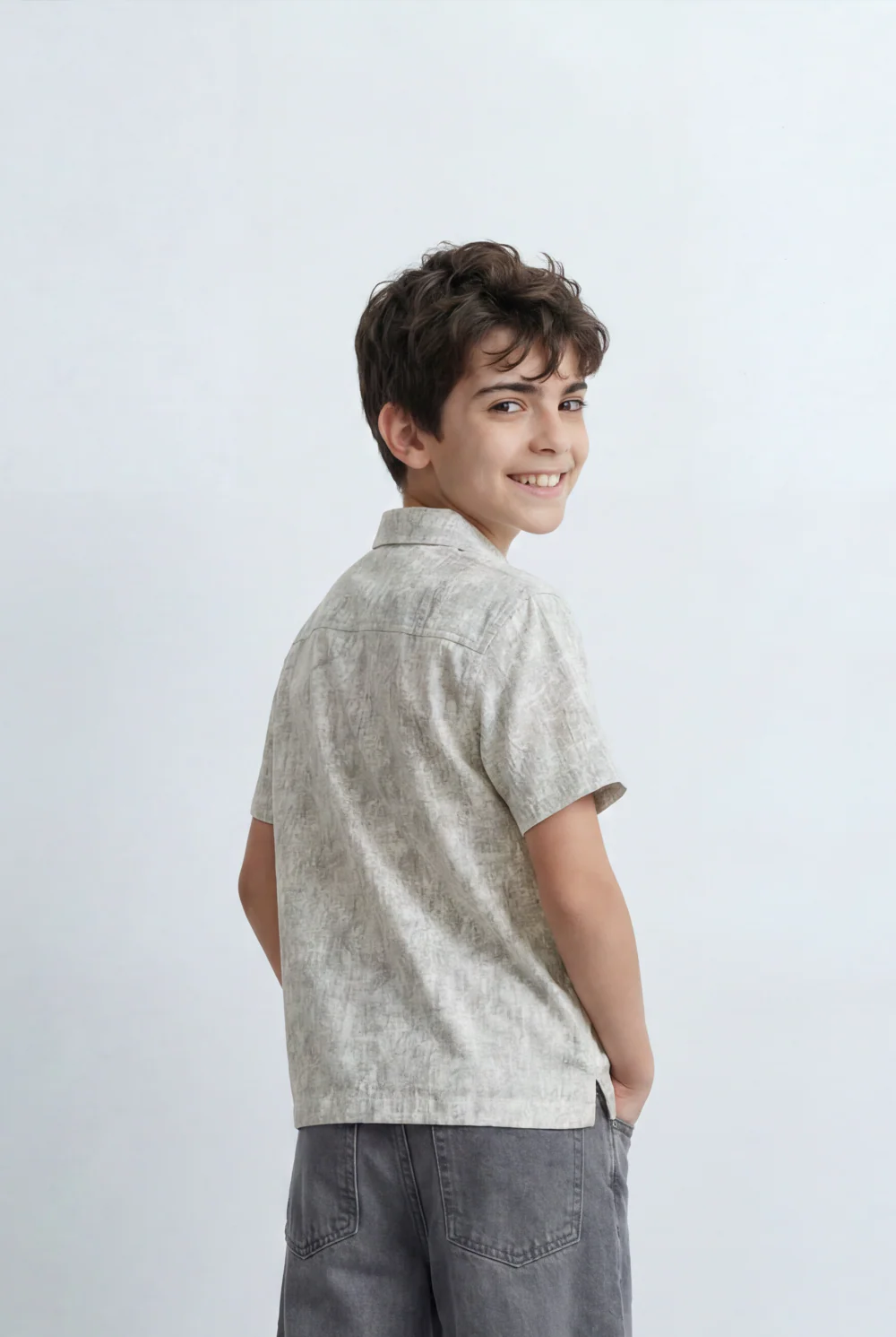 Boy’s Tomato Store Resort Shirt Regular Fit Soft Washed Texture Open Collar Design - Image 6