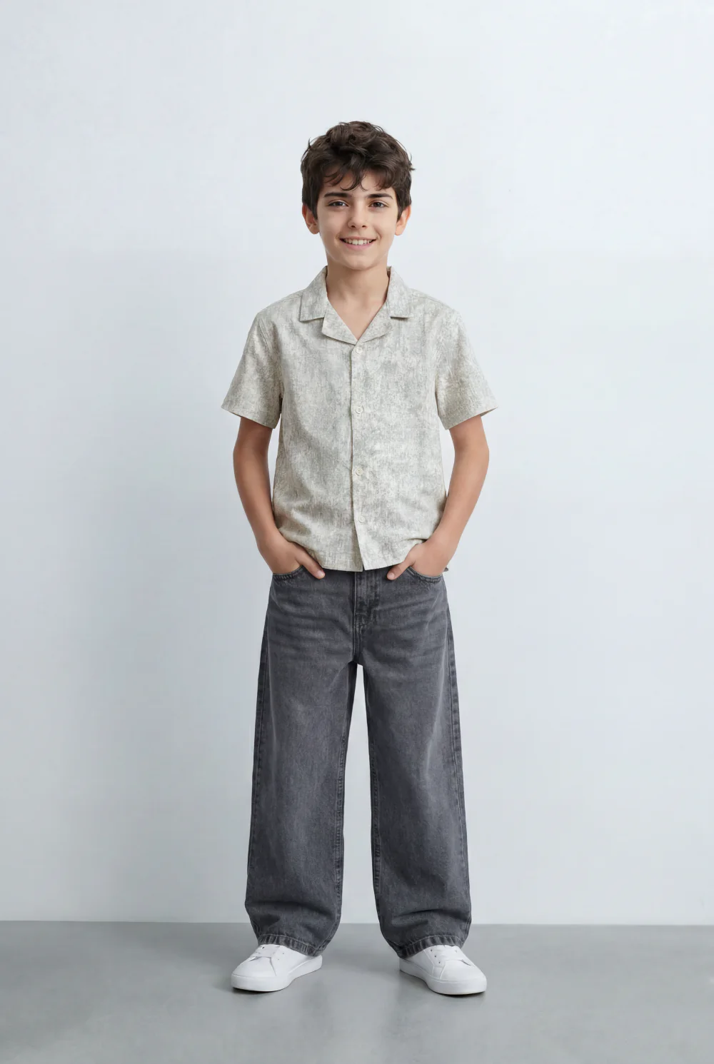Boy’s Tomato Store Resort Shirt Regular Fit Soft Washed Texture Open Collar Design - Image 7