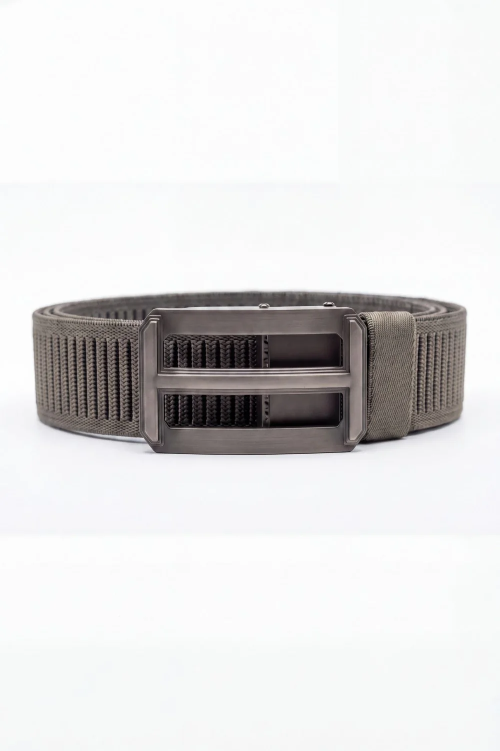 Men’s Tomato Store Ribbed Woven Belt Built Strong Strap Double Bar Buckle Adjustable Slide Fit Durable Edge Stitching - Image 2