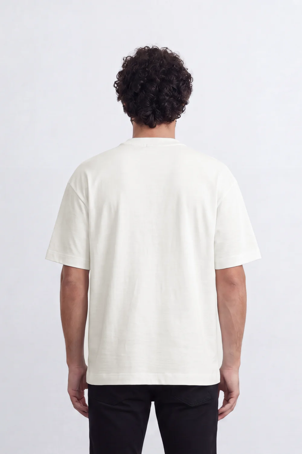 Men’s Tomato Store Shadow Ripple T-Shirt Fine Wave Texture Across The Body Plain Front Oversized Street Shape - Image 6