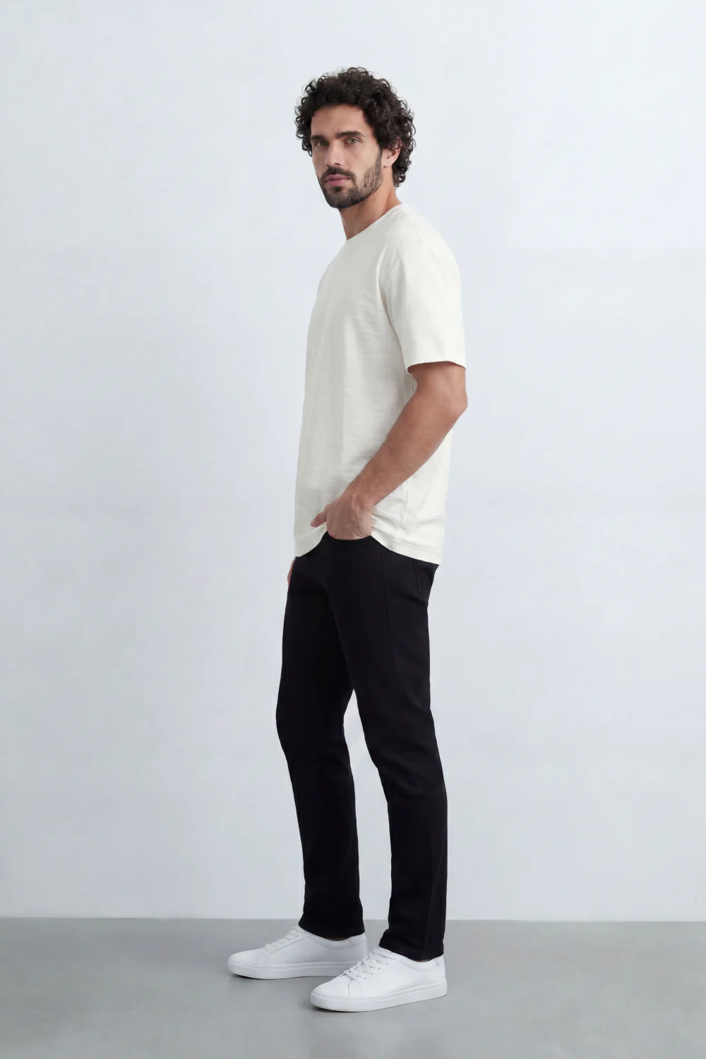 Men’s Tomato Store Shadow Ripple T-Shirt Fine Wave Texture Across The Body Plain Front Oversized Street Shape - Image 8