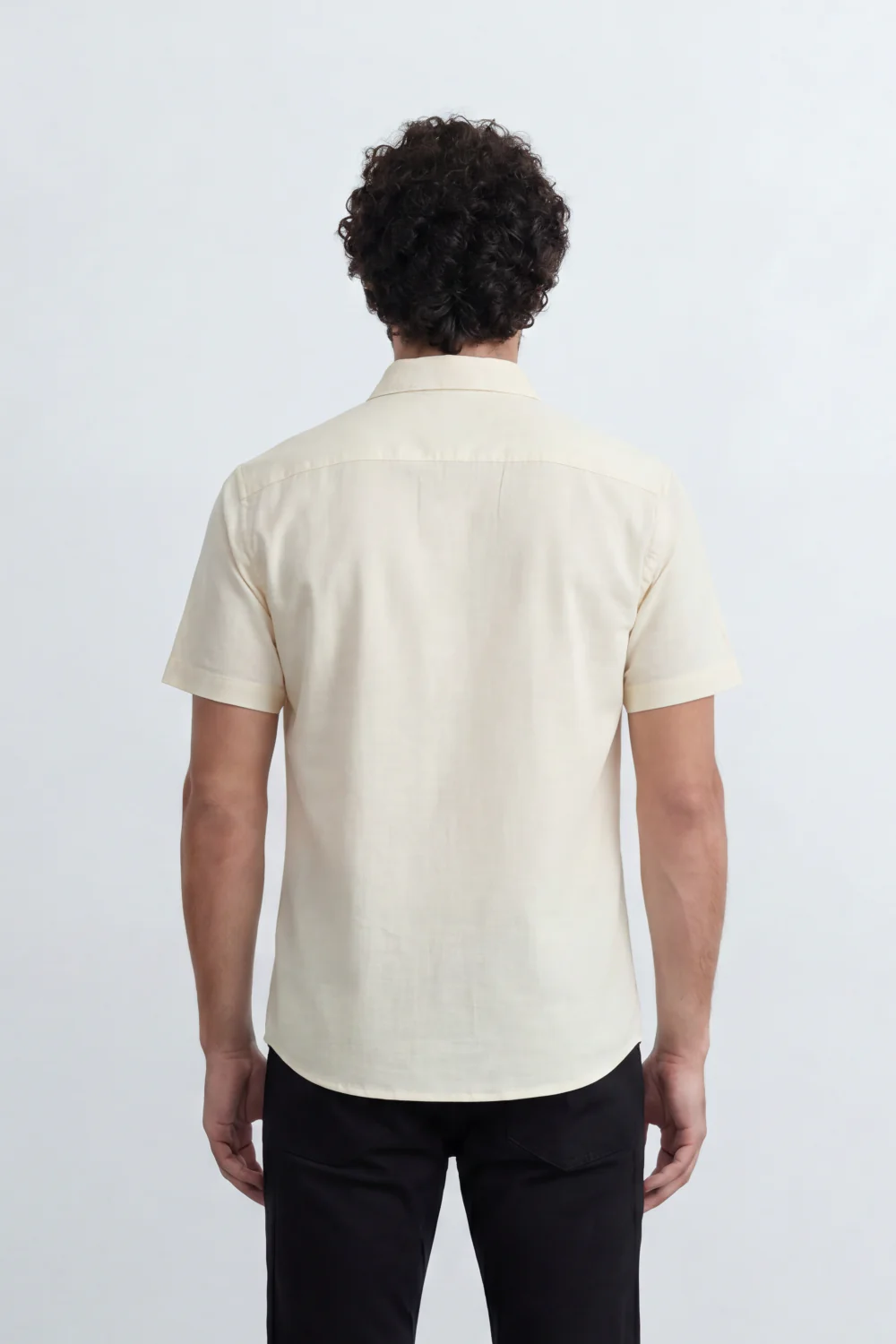 Men’s Tomato Store Shirt With Button Down Collar Short Sleeves Front Placket Texture Curved Hem Regular Fit - Image 33