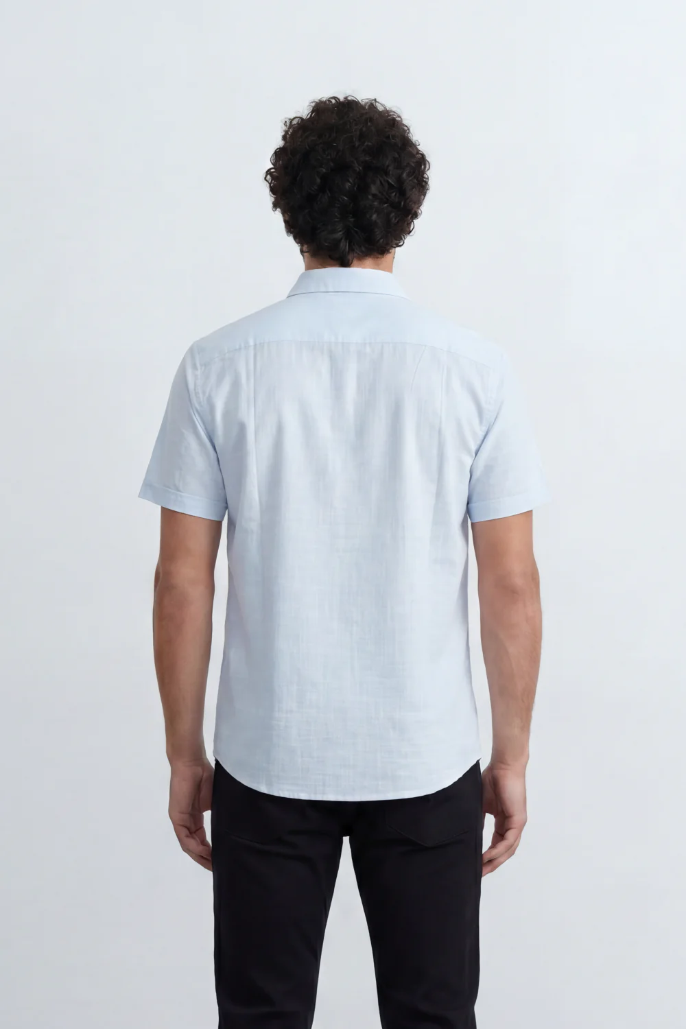 Men’s Tomato Store Shirt With Button Down Collar Short Sleeves Front Placket Texture Curved Hem Regular Fit - Image 38