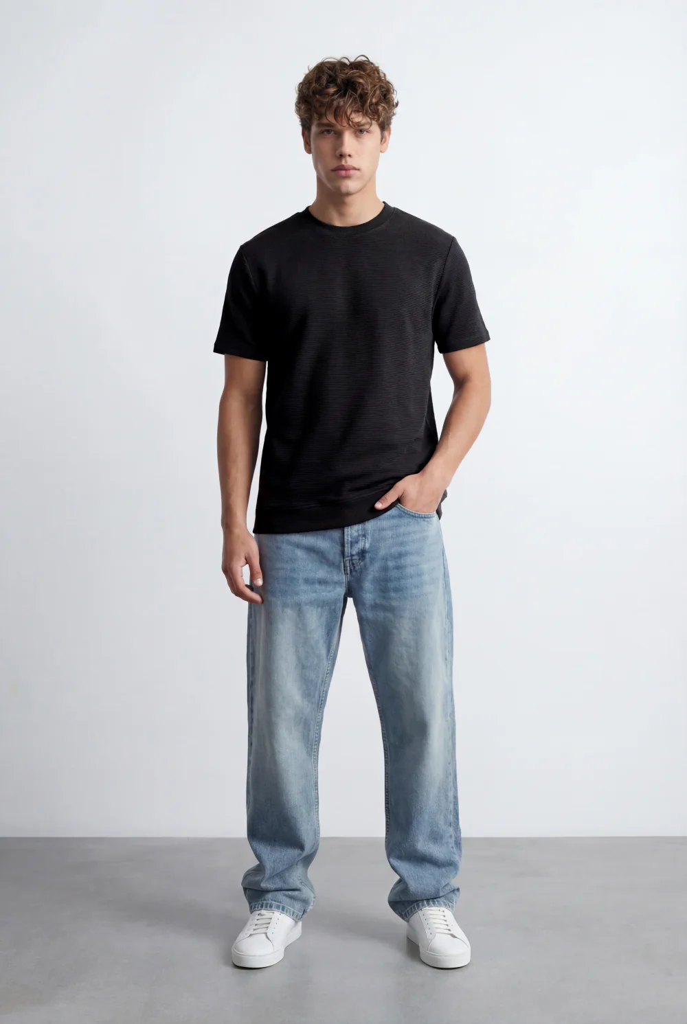 Men’s Tomato Store Short Sleeves Textured Knit Crew Neck Regular Fit T-Shirt - Image 15