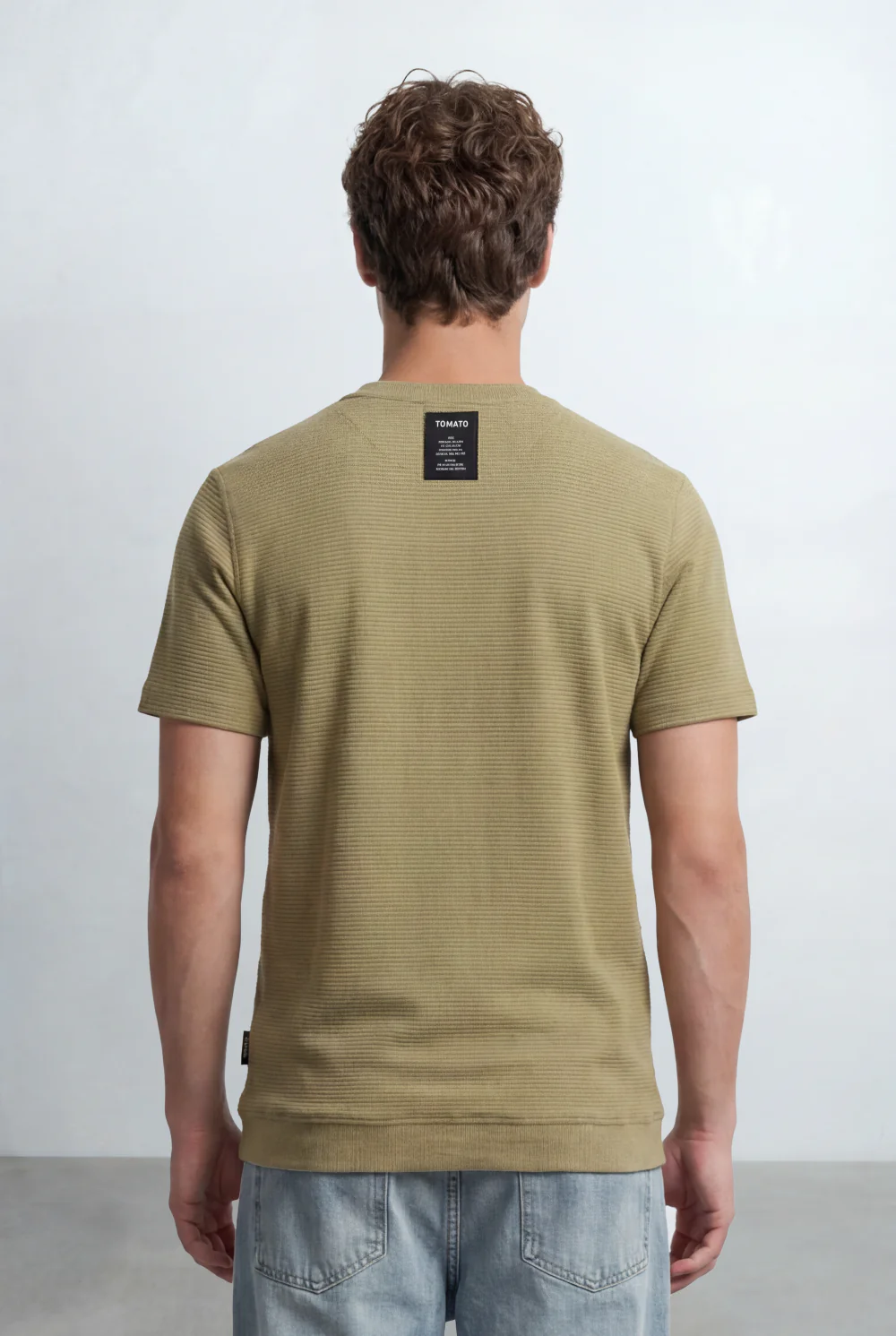 Men’s Tomato Store Short Sleeves Textured Knit Crew Neck Regular Fit T-Shirt - Image 4