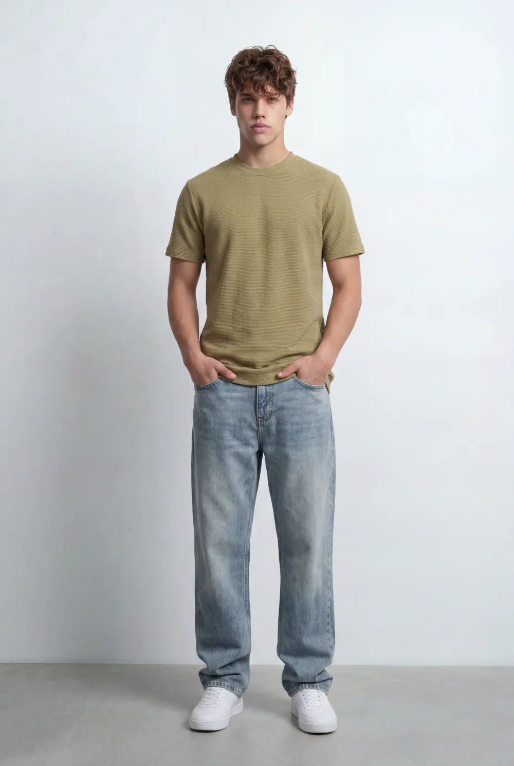 Men’s Tomato Store Short Sleeves Textured Knit Crew Neck Regular Fit T-Shirt - Image 5