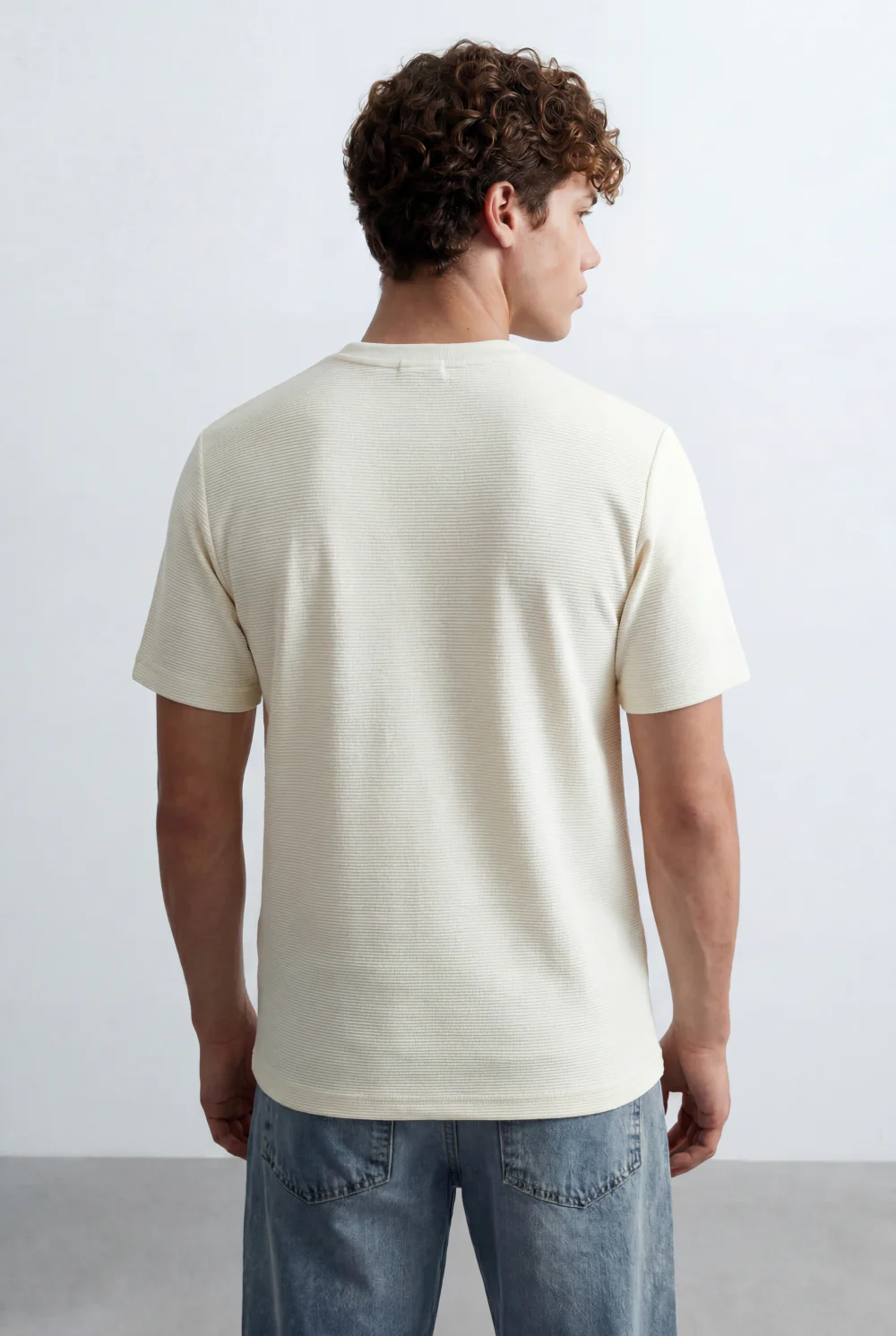 Men’s Tomato Store Slim Fit Textured Micro Rib Tailored Breathable Fabric Everyday Premium Basic T-Shirt - Image 10