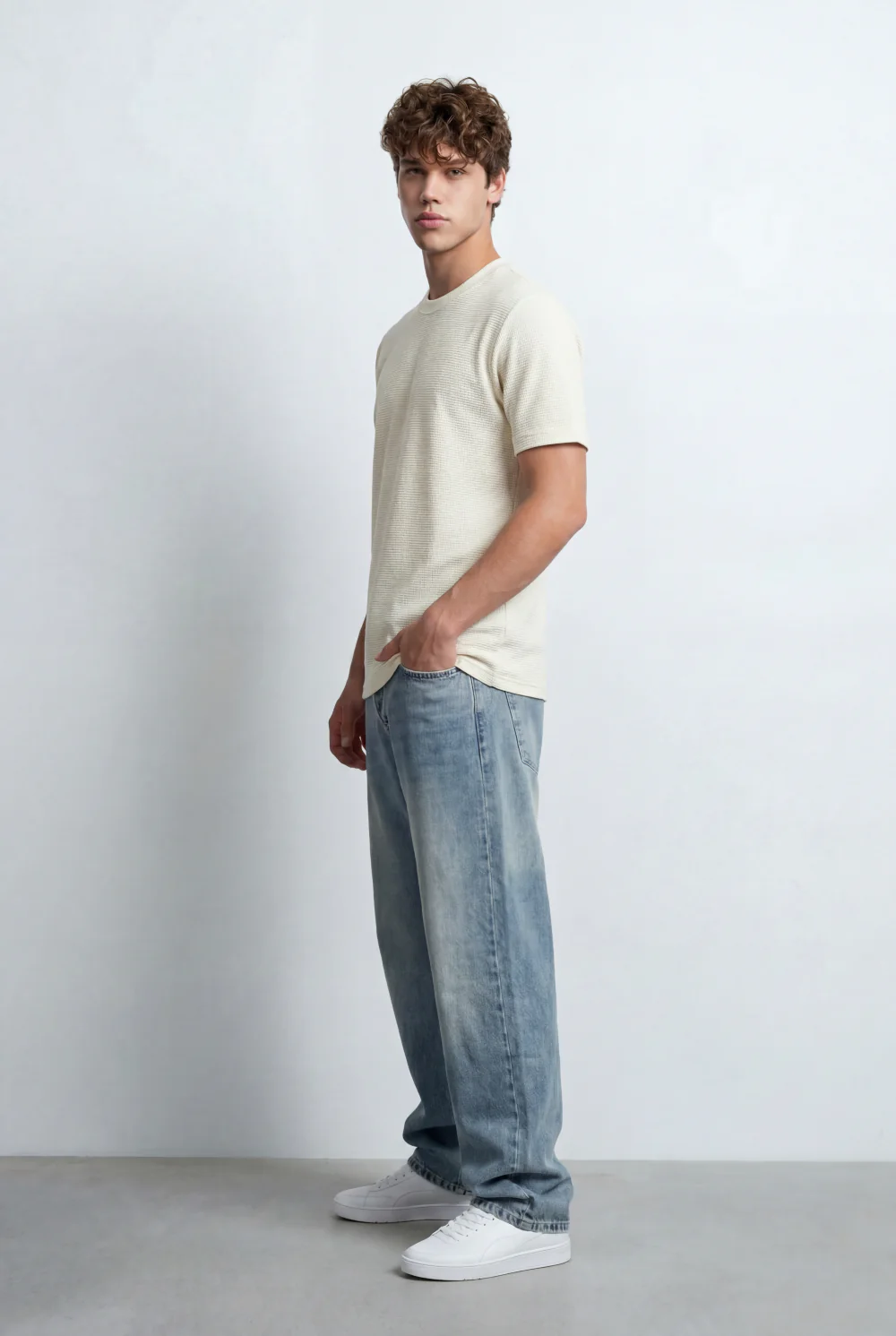 Men’s Tomato Store Slim Fit Textured Micro Rib Tailored Breathable Fabric Everyday Premium Basic T-Shirt - Image 11