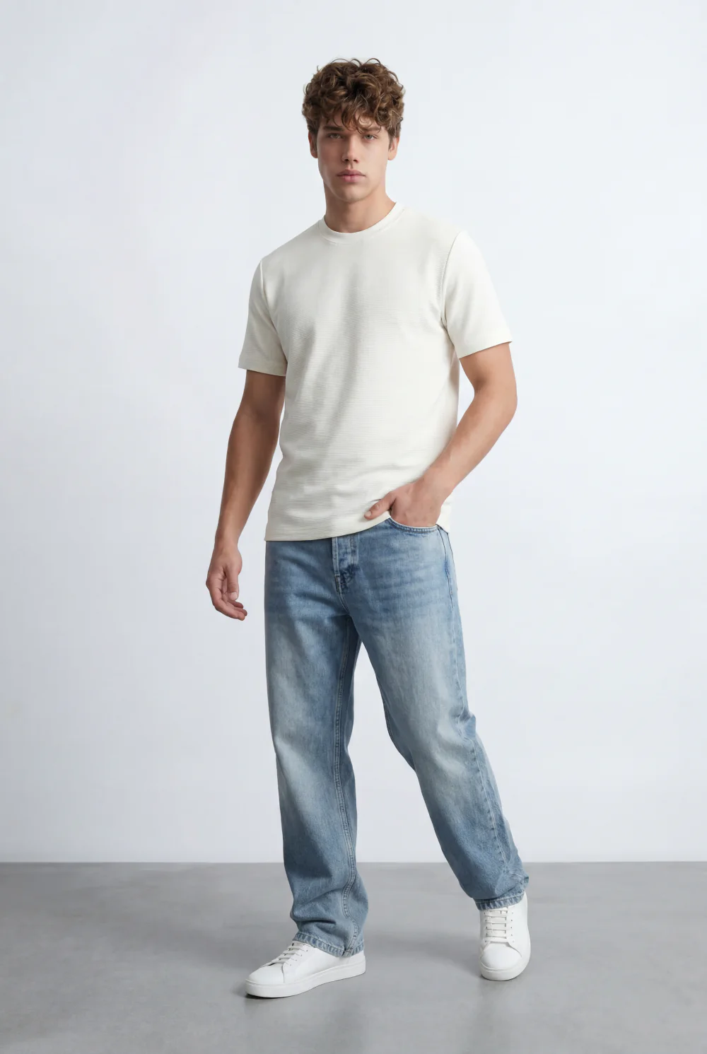 Men’s Tomato Store Slim Fit Textured Micro Rib Tailored Breathable Fabric Everyday Premium Basic T-Shirt - Image 9