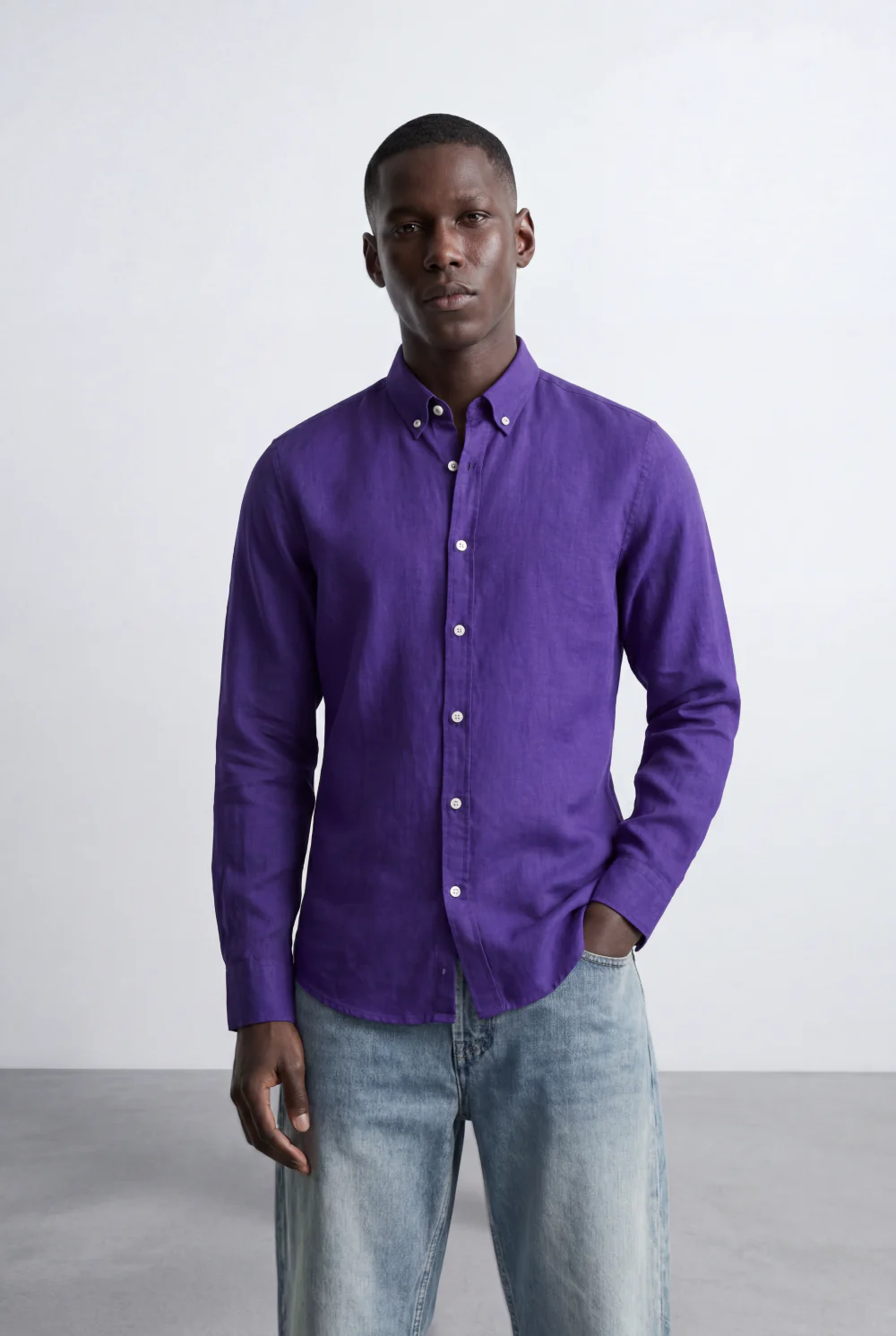 Men’s Tomato Store Smart Casual Shirt Clean Button Down Front Linen Fabric Slim Fit - Image 13