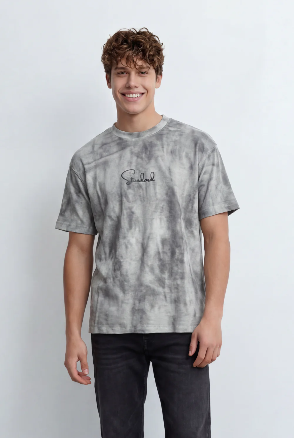 Men’s Tomato Store Soft Cloud Wash With Subtle Tie Dye T-Shirt With Minimal Chest Print - Image 5