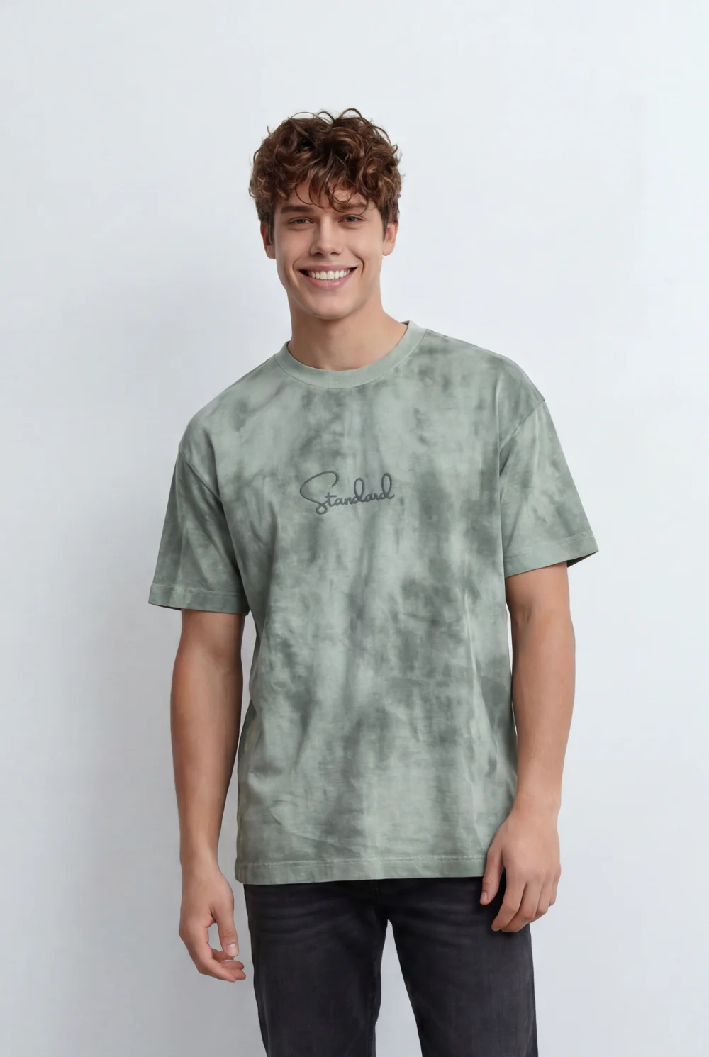 Men’s Tomato Store Soft Cloud Wash With Subtle Tie Dye T-Shirt With Minimal Chest Print - Image 9