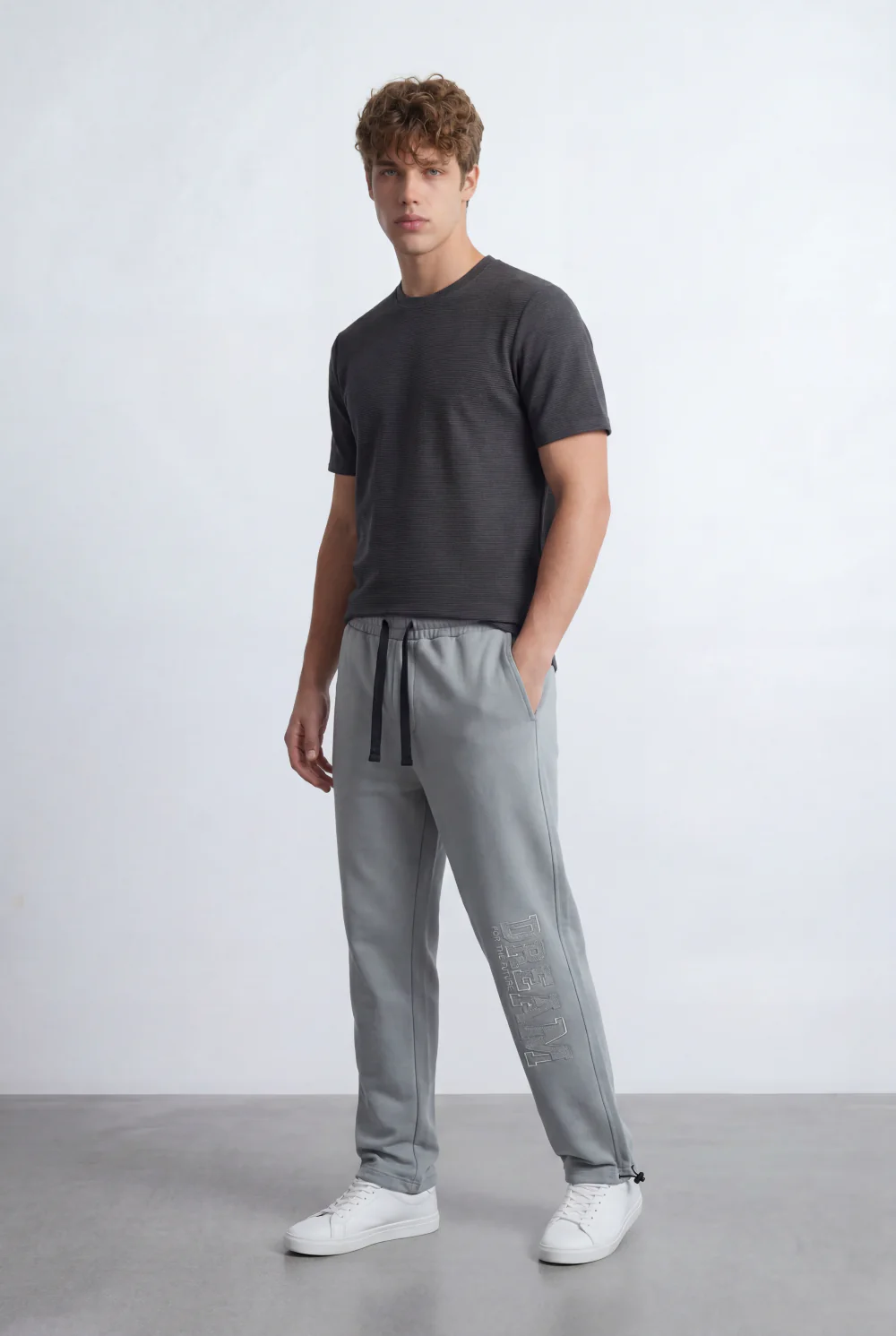 Men’s Tomato Store Street Sweatpants Embossed Side Logo Clean Look Elastic Oversize Side Pockets Zip Detail - Image 11