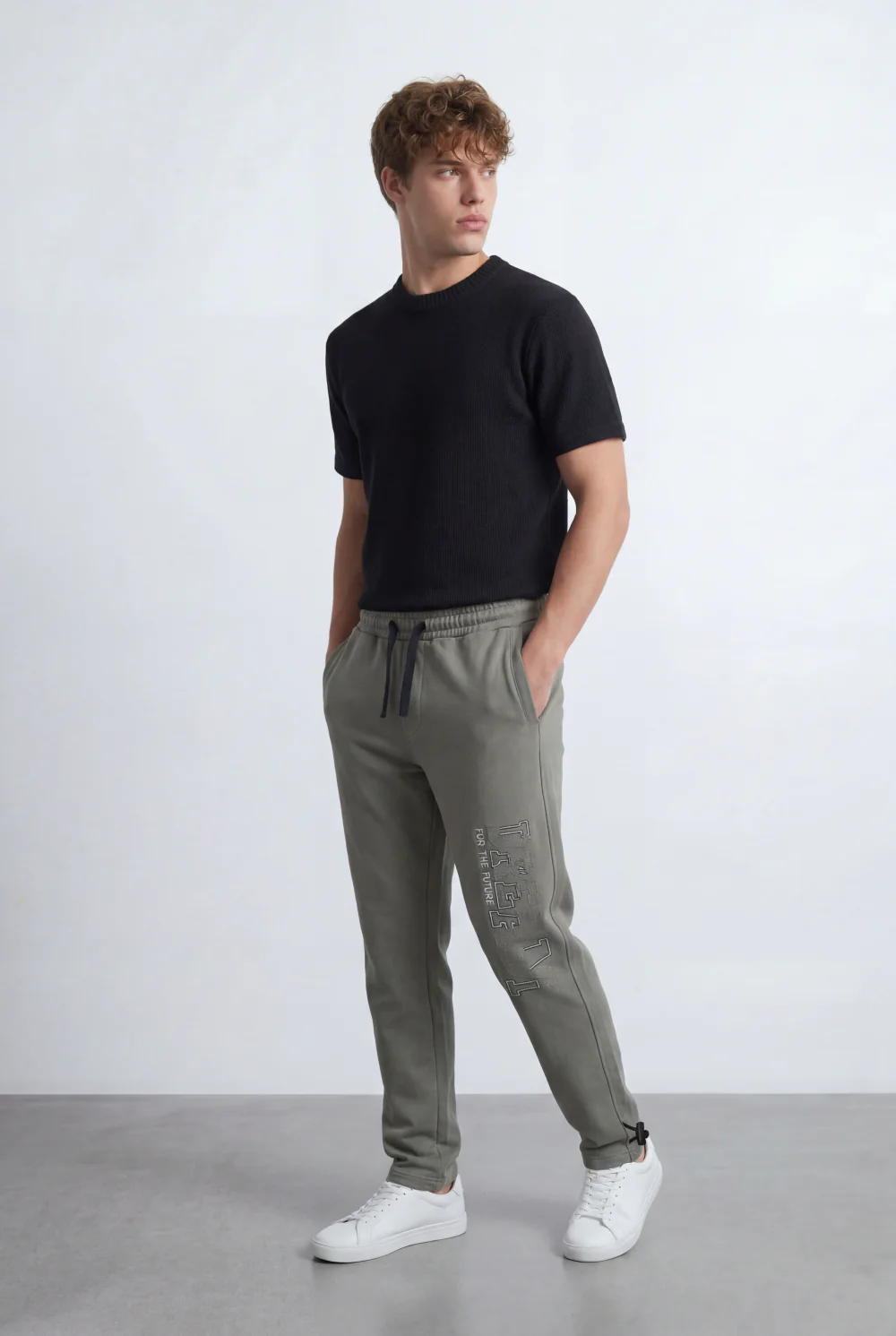 Men’s Tomato Store Street Sweatpants Embossed Side Logo Clean Look Elastic Oversize Side Pockets Zip Detail - Image 23