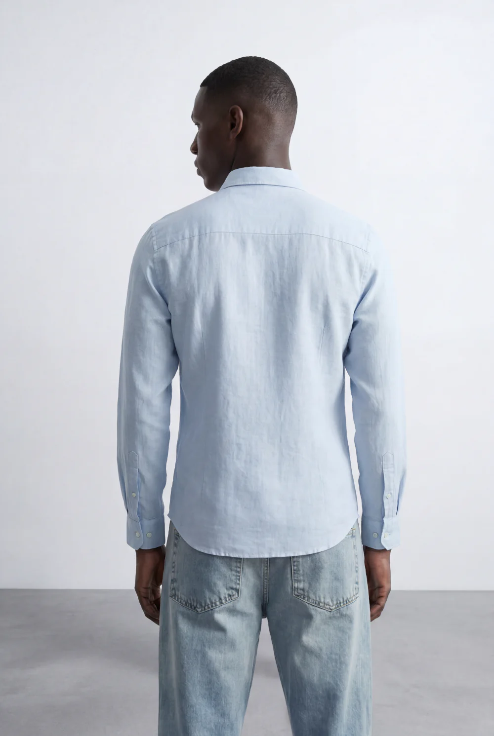 Men’s Tomato Store Tailored Regular Fit Long Sleeve Breathable Fabric Linen Blend Shirt - Image 14