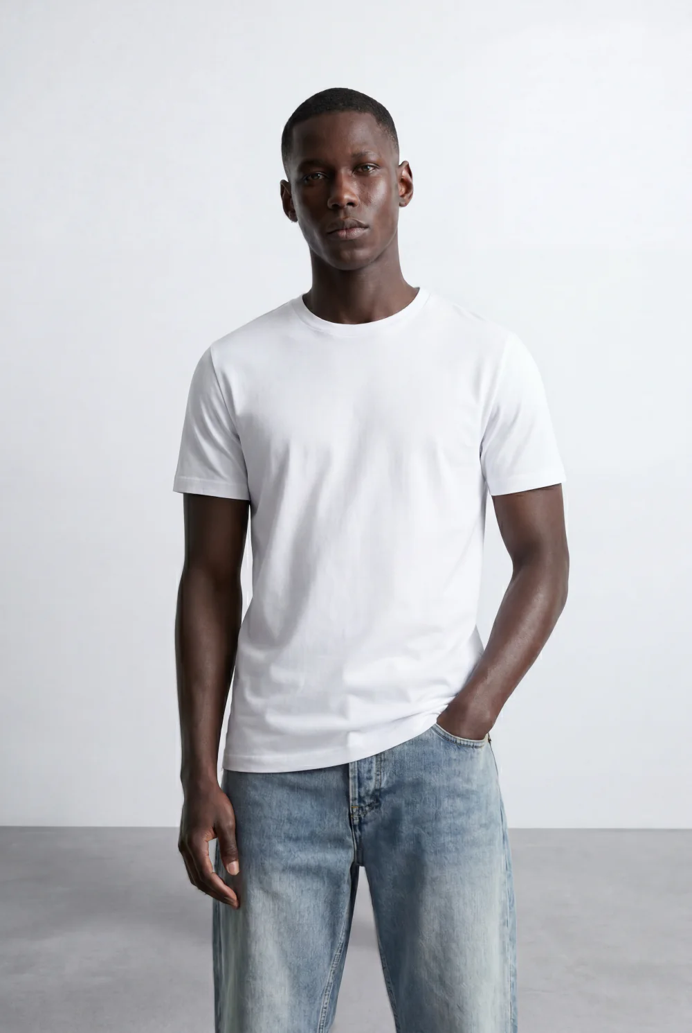 Men’s Tomato Store Texture T-Shirt Subtle Grain Surface Jacquard Knit Slim Fit - Image 13