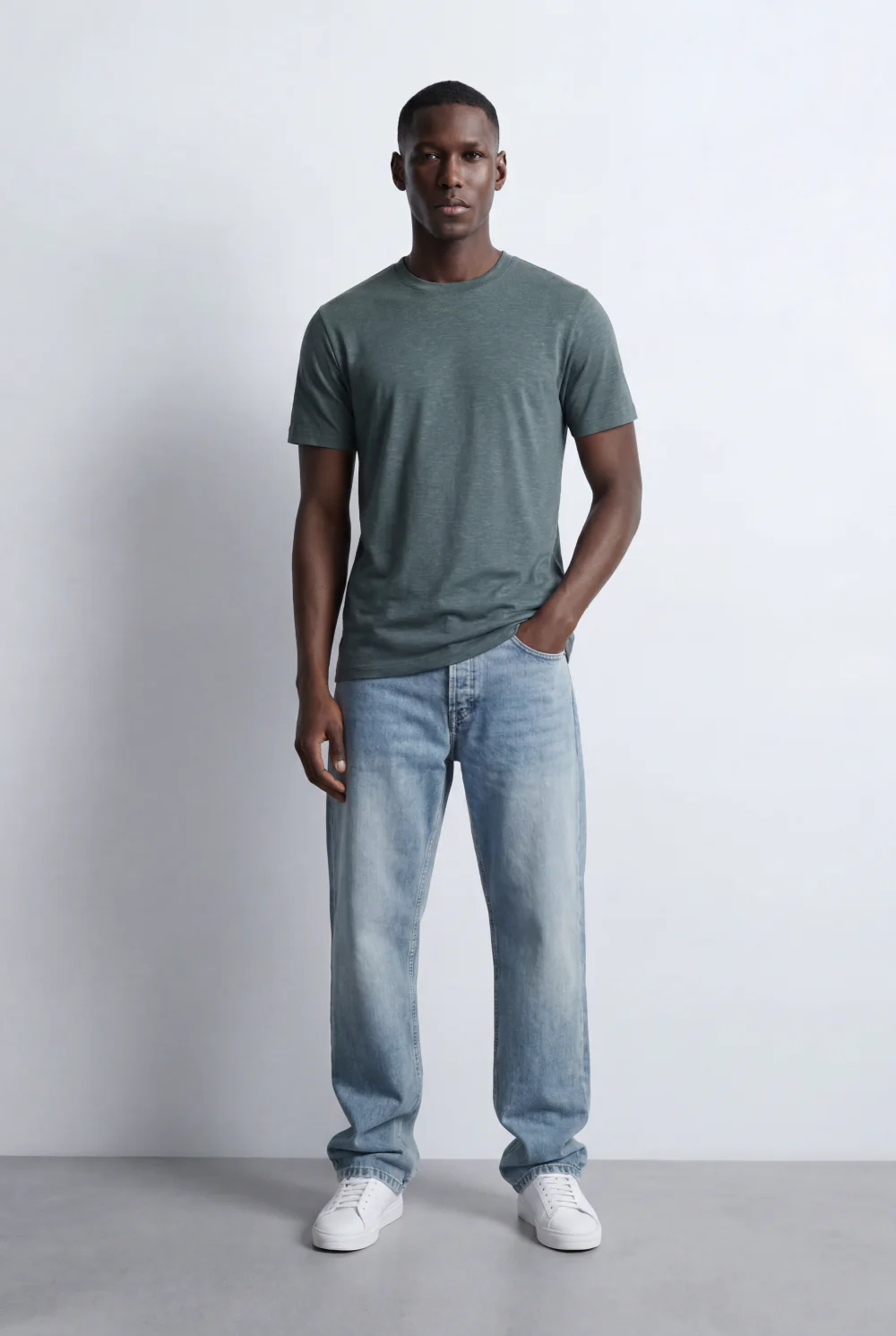 Men’s Tomato Store Texture T-Shirt Subtle Grain Surface Jacquard Knit Slim Fit - Image 8