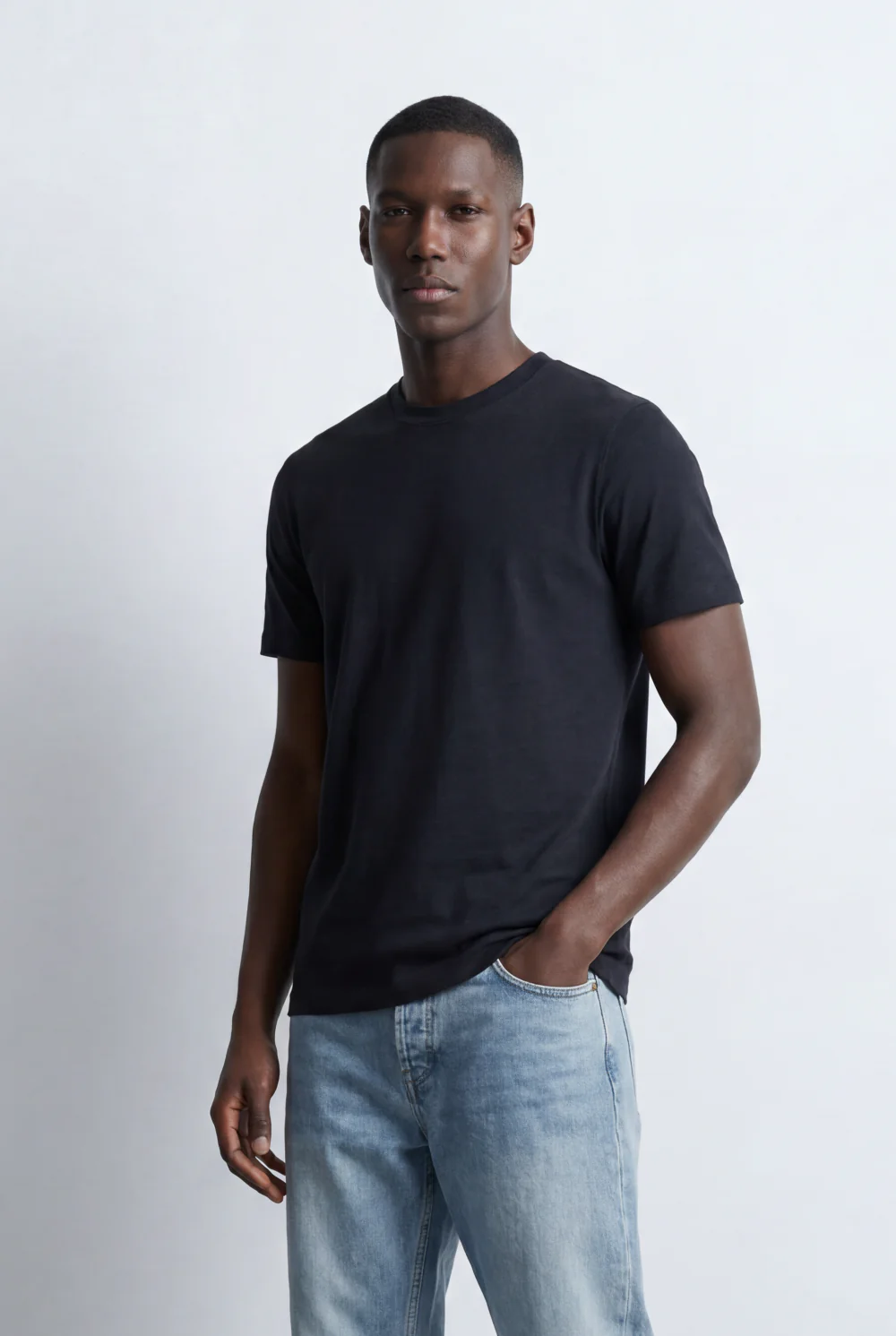 Men’s Tomato Store Texture T-Shirt Subtle Grain Surface Jacquard Knit Slim Fit - Image 9
