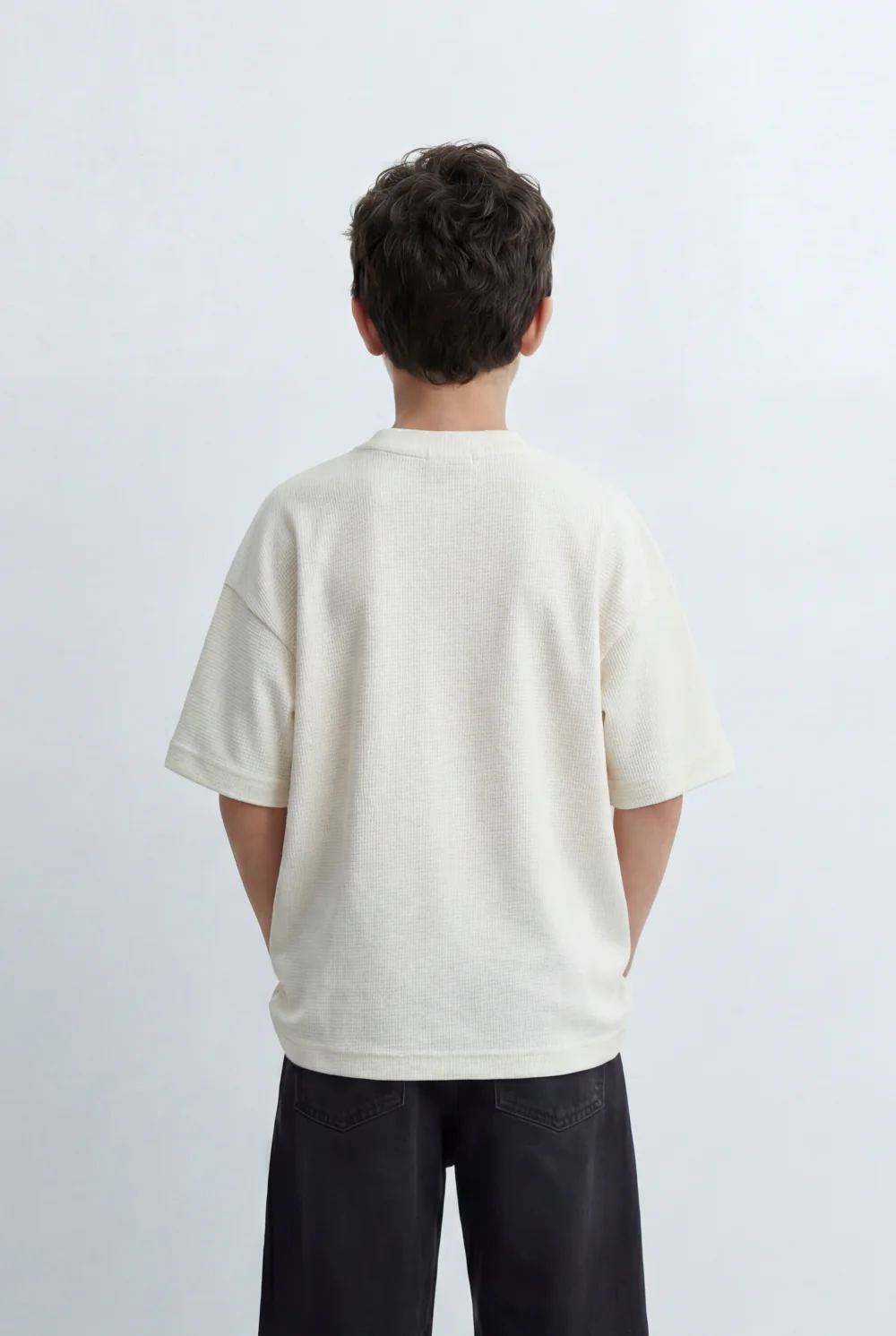 Boy’s Tomato Store Textured Oversized Basic T-Shirt Ribbed Knit Surface - Image 10