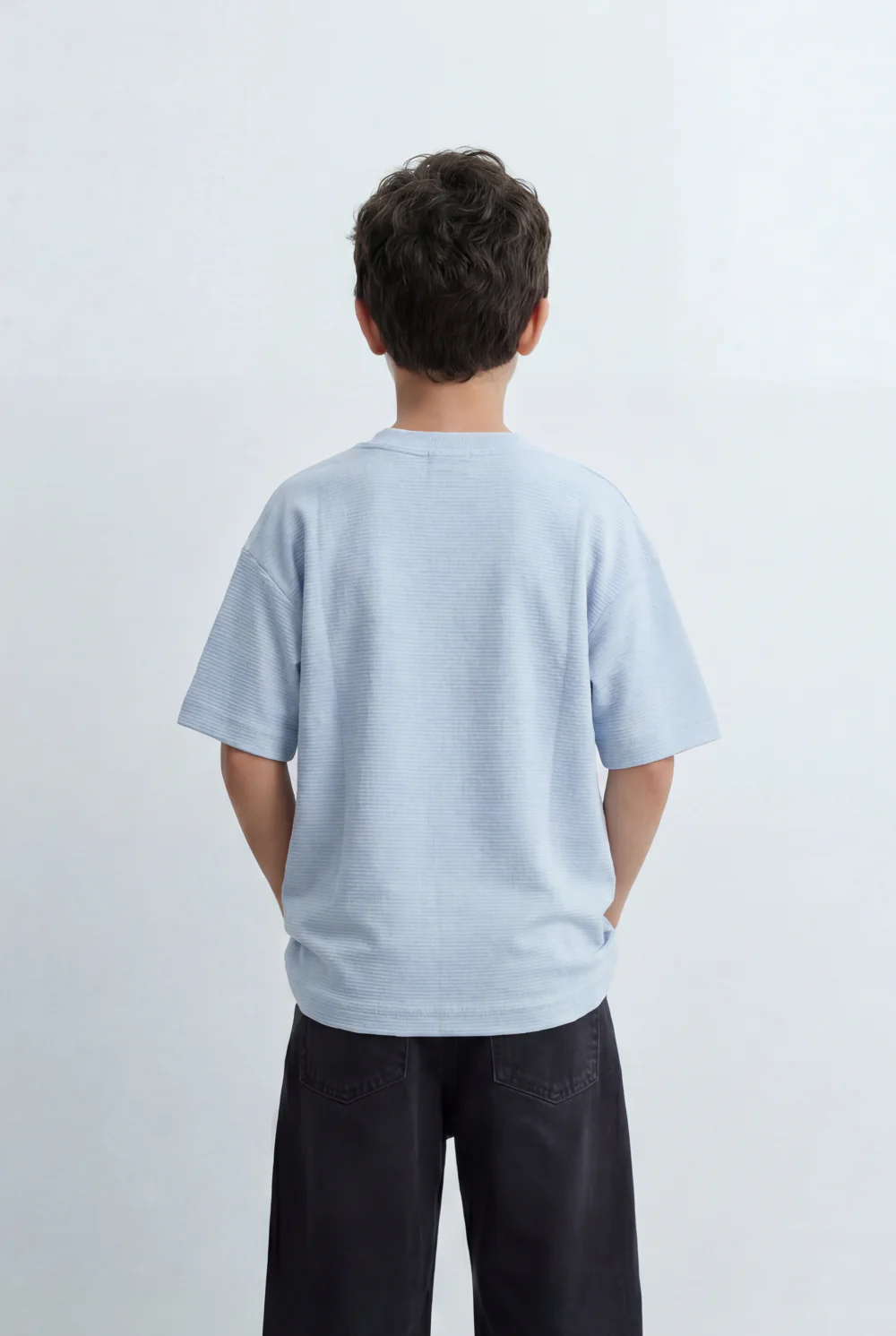 Boy’s Tomato Store Textured Oversized Basic T-Shirt Ribbed Knit Surface - Image 14