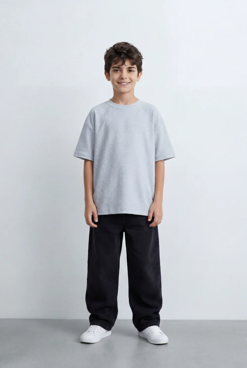 Boy’s Tomato Store Textured Oversized Basic T-Shirt Ribbed Knit Surface - Image 15