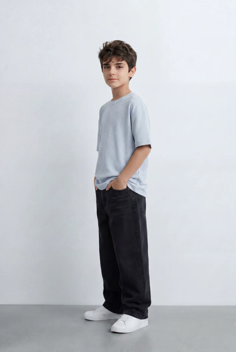 Boy’s Tomato Store Textured Oversized Basic T-Shirt Ribbed Knit Surface - Image 16