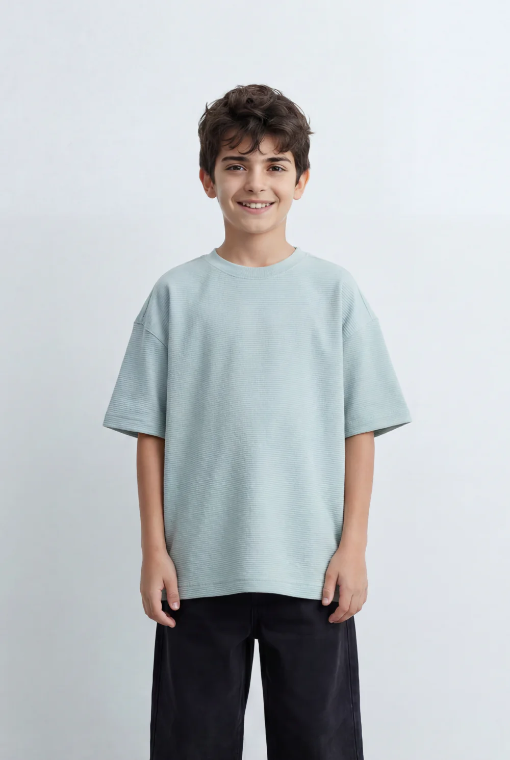 Boy’s Tomato Store Textured Oversized Basic T-Shirt Ribbed Knit Surface - Image 17