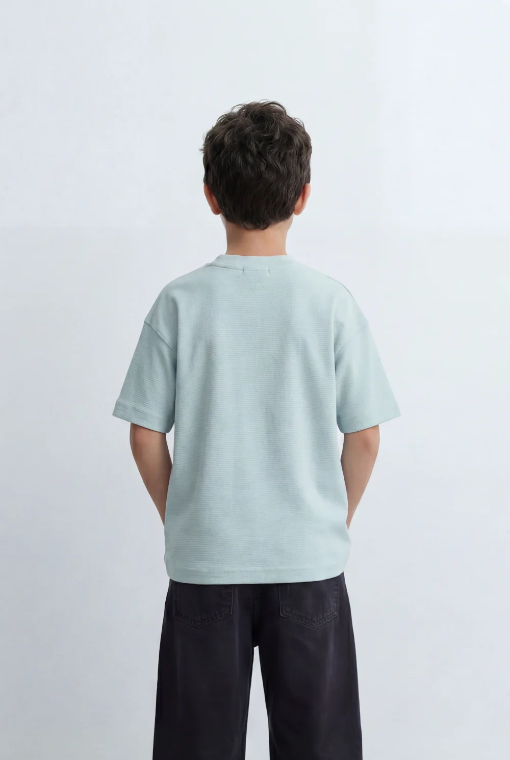 Boy’s Tomato Store Textured Oversized Basic T-Shirt Ribbed Knit Surface - Image 18