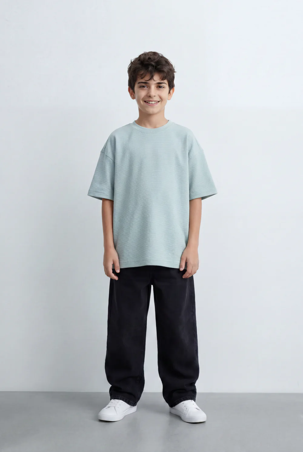 Boy’s Tomato Store Textured Oversized Basic T-Shirt Ribbed Knit Surface - Image 19