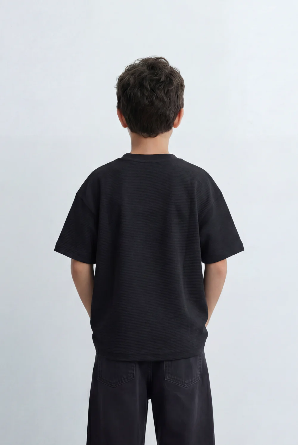 Boy’s Tomato Store Textured Oversized Basic T-Shirt Ribbed Knit Surface - Image 2