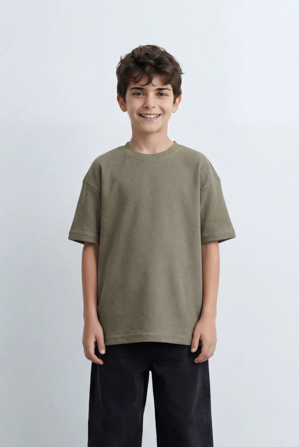 Boy’s Tomato Store Textured Oversized Basic T-Shirt Ribbed Knit Surface - Image 21