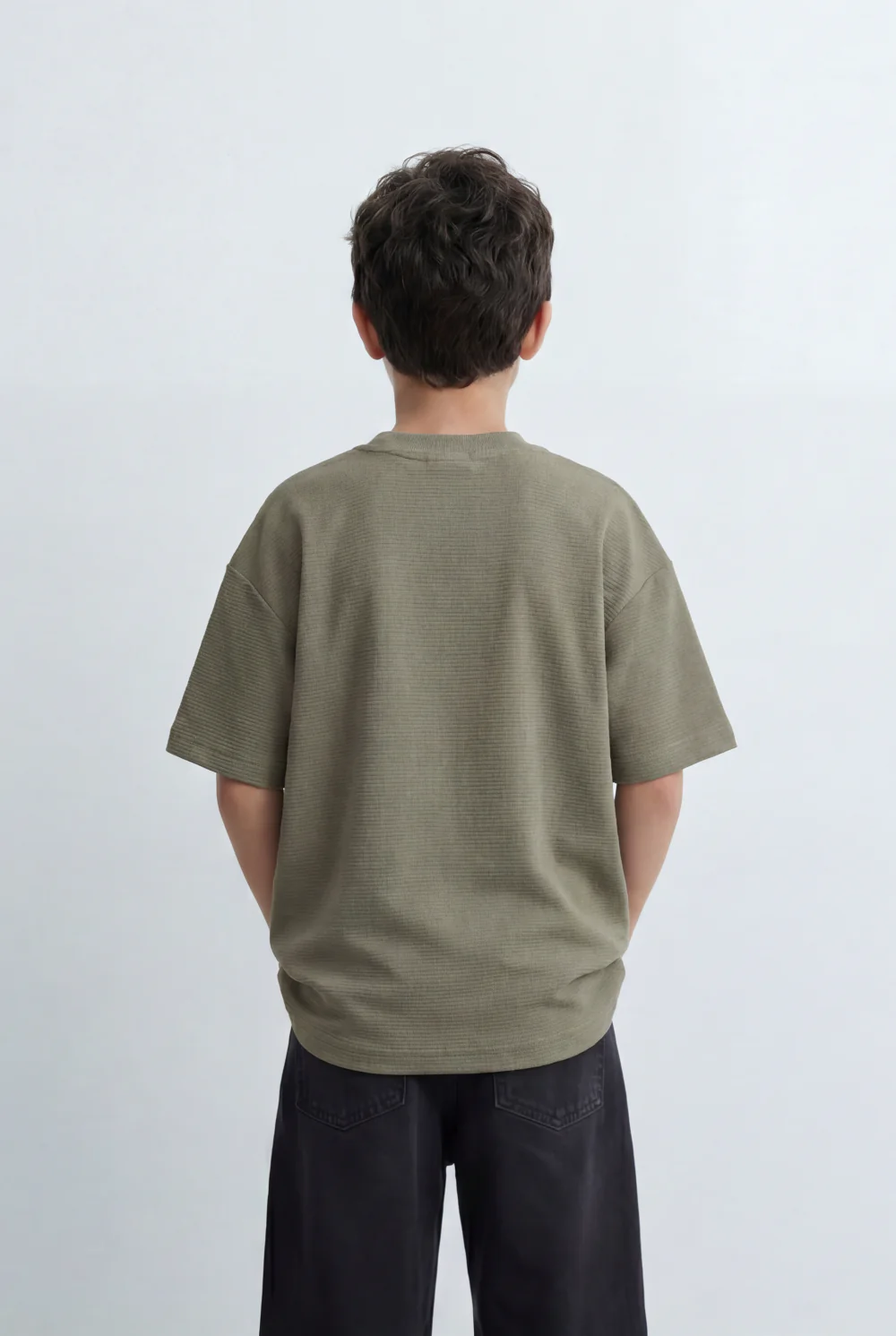 Boy’s Tomato Store Textured Oversized Basic T-Shirt Ribbed Knit Surface - Image 22