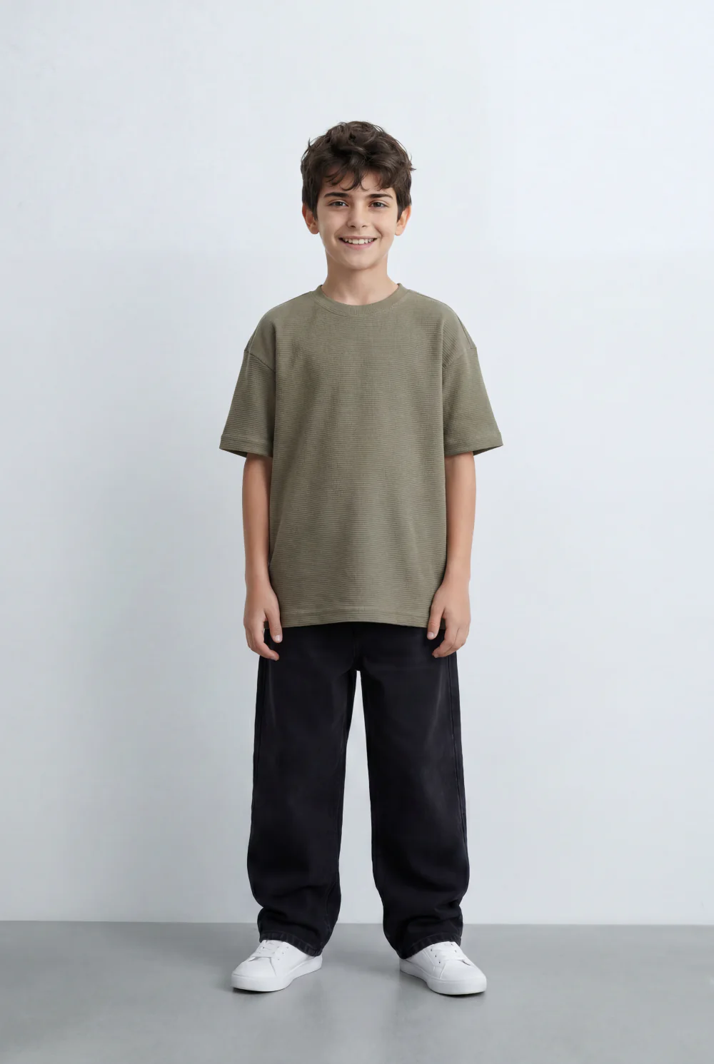 Boy’s Tomato Store Textured Oversized Basic T-Shirt Ribbed Knit Surface - Image 23