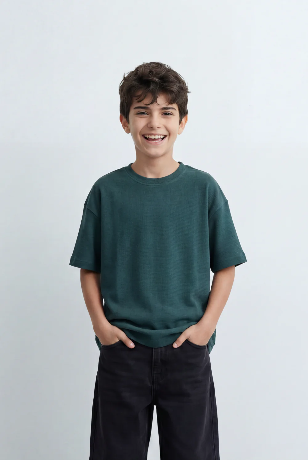 Boy’s Tomato Store Textured Oversized Basic T-Shirt Ribbed Knit Surface - Image 5